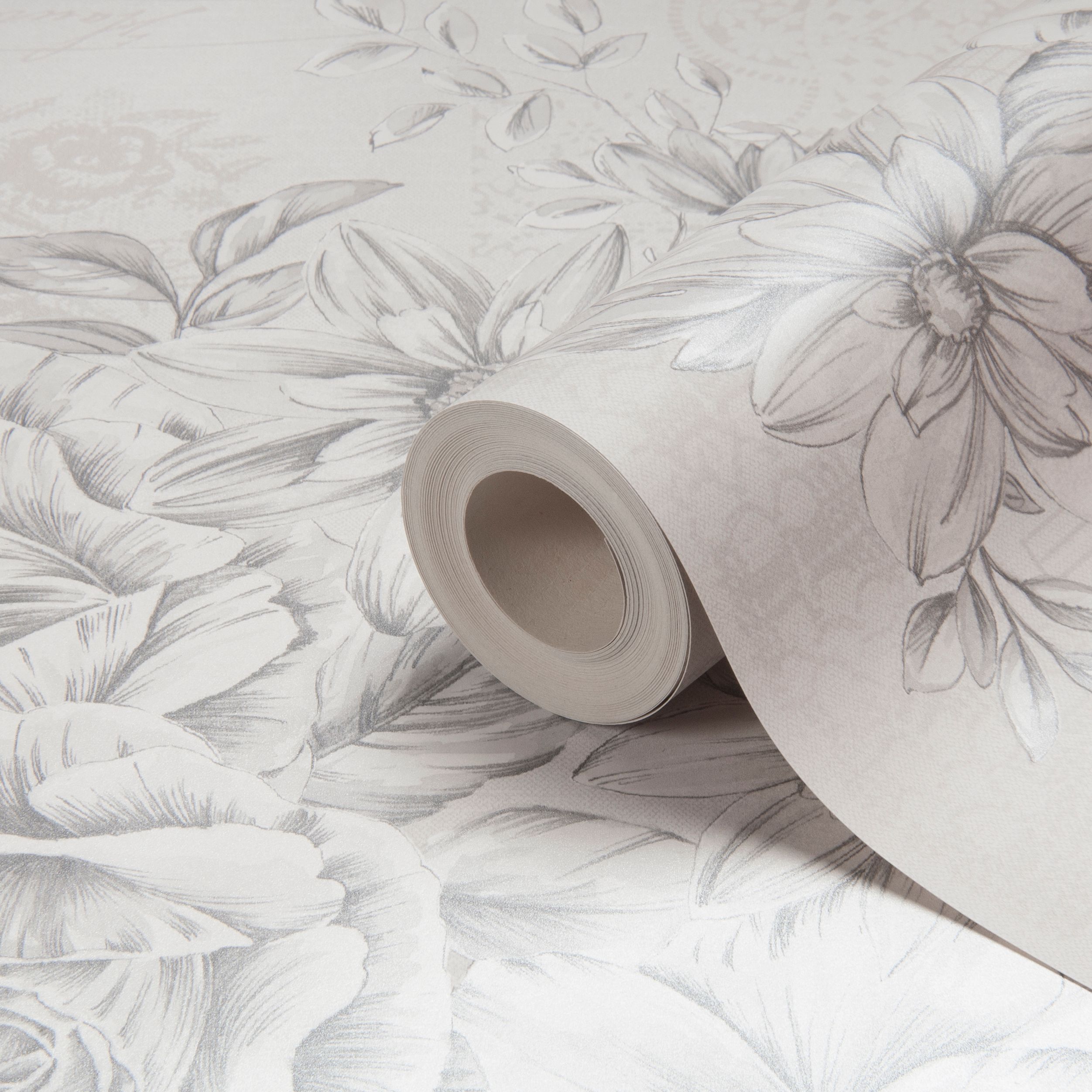 Graham & Brown Fresco Neutral Floral Wallpaper Departments DIY at B&Q