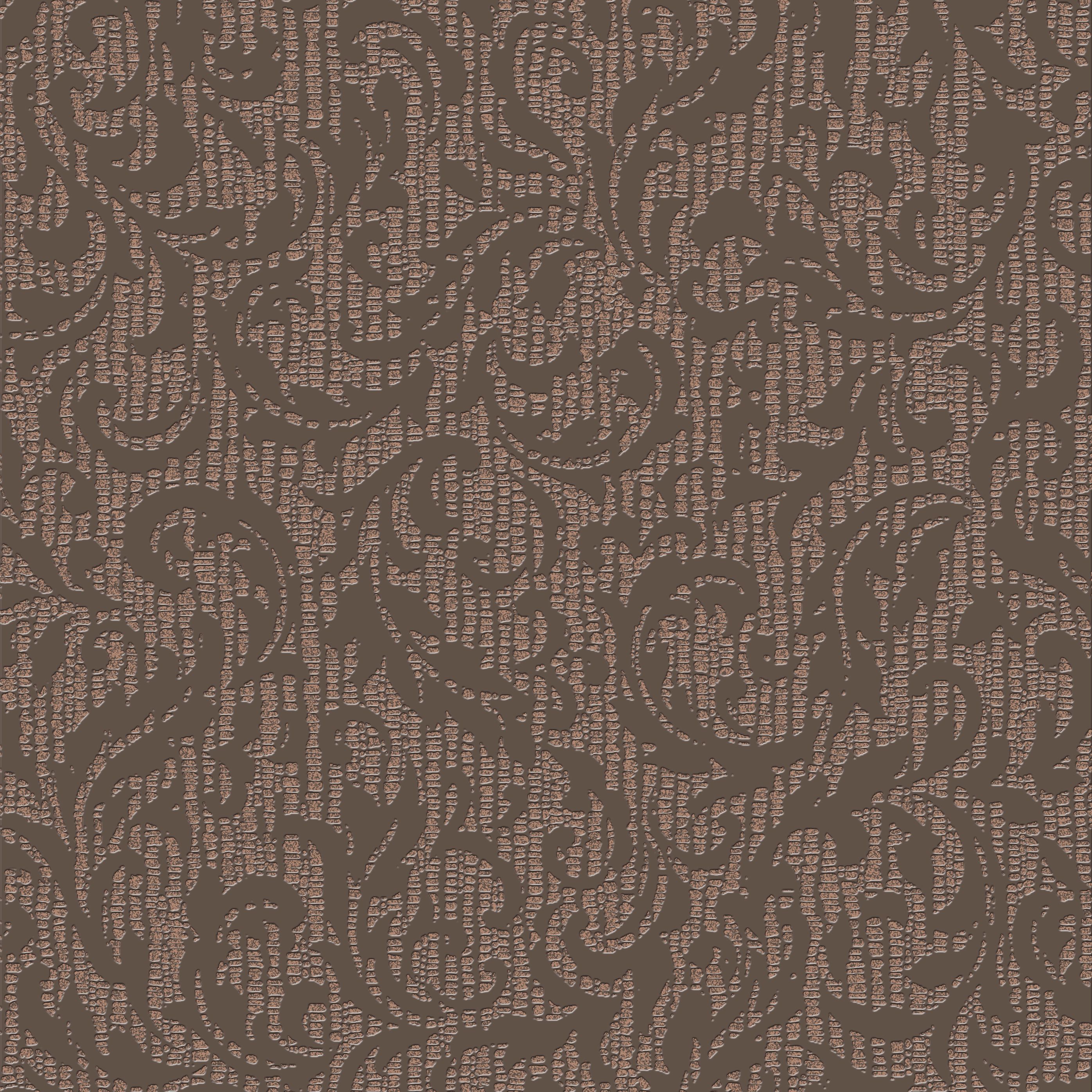 Graham & Brown Boutique Chocolate & copper Cashmere Metallic Wallpaper