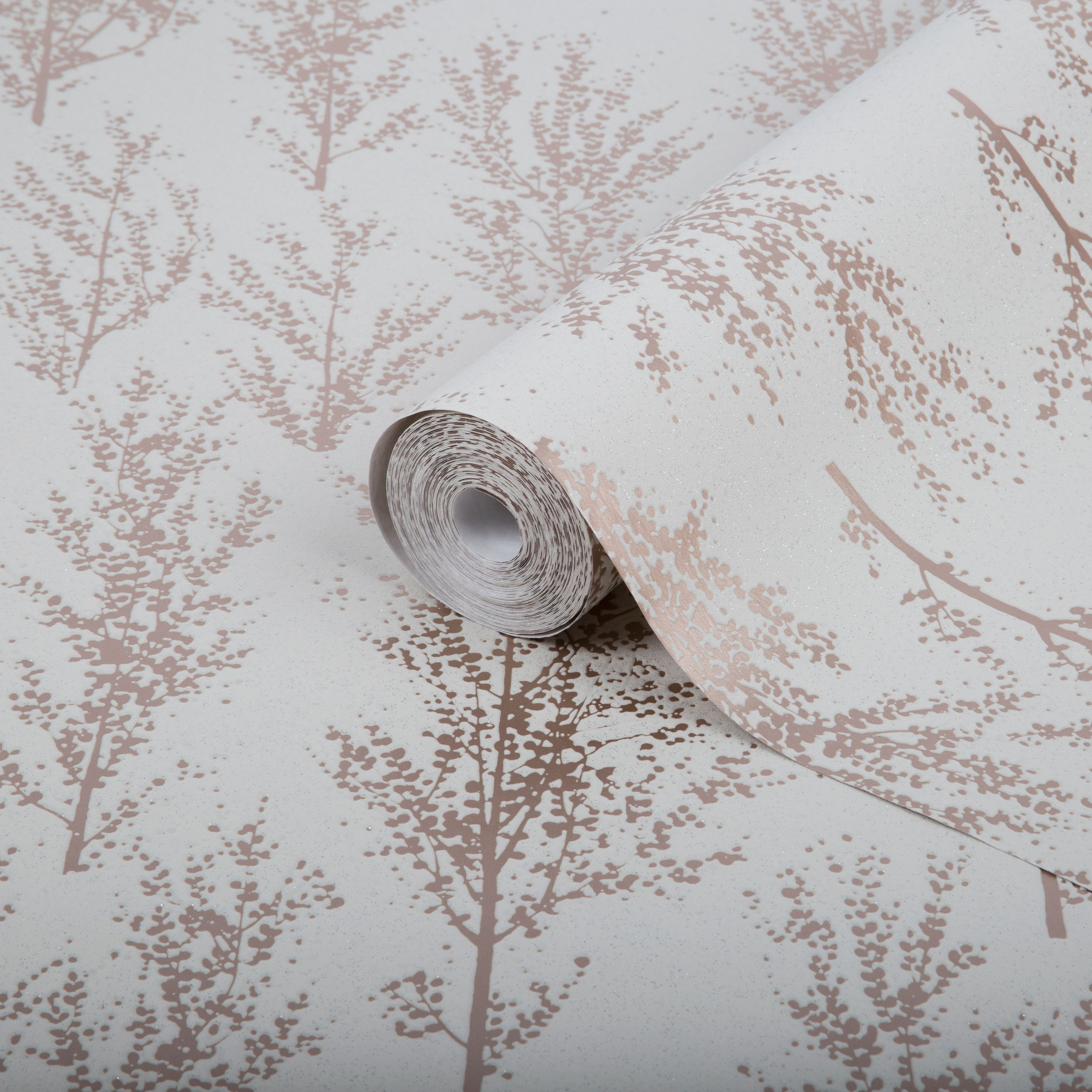 Superfresco Easy Katsura Rose gold Trees Glitter effect Wallpaper