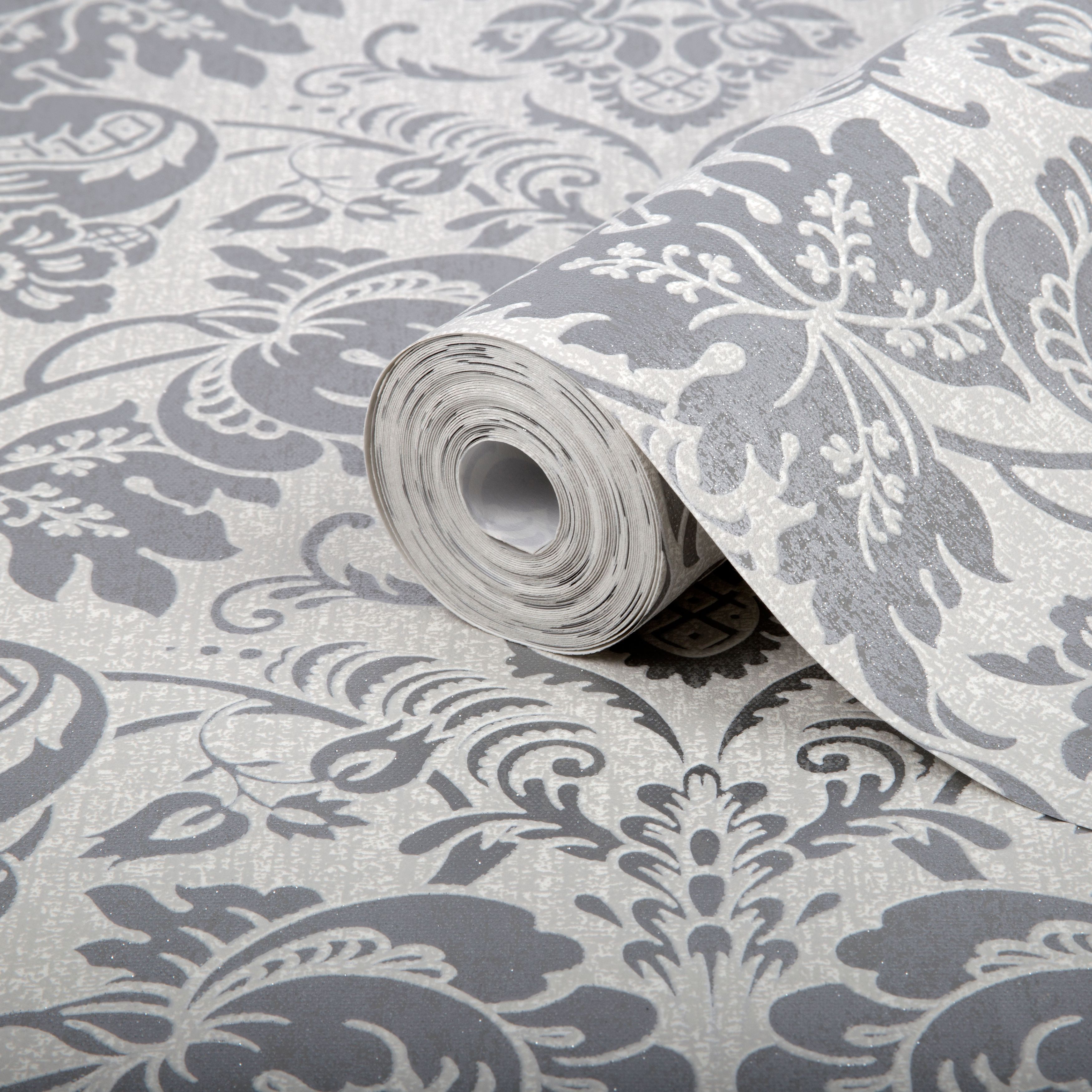 Superfresco Easy Como Silver Glitter Wallpaper | Departments | DIY At B&Q