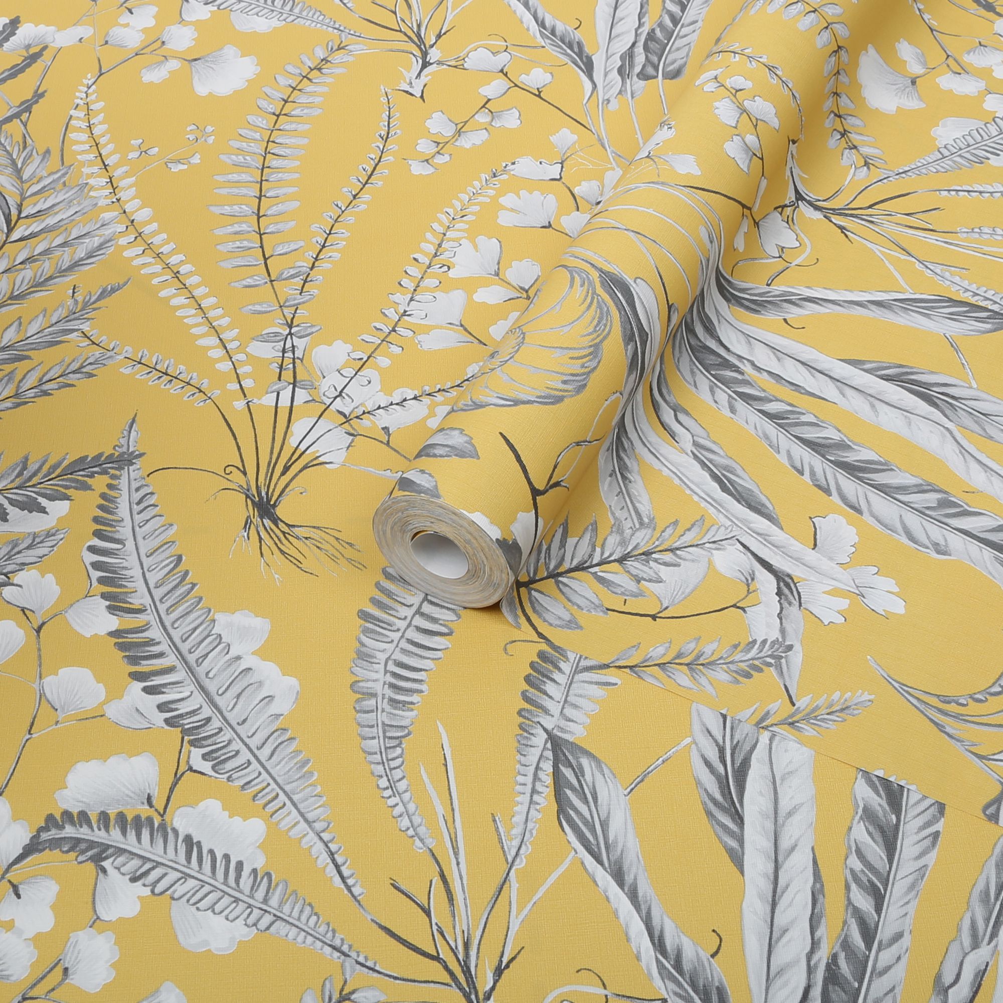 Graham & Brown Superfresco Easy Easy Yellow Leaves Smooth Wallpaper