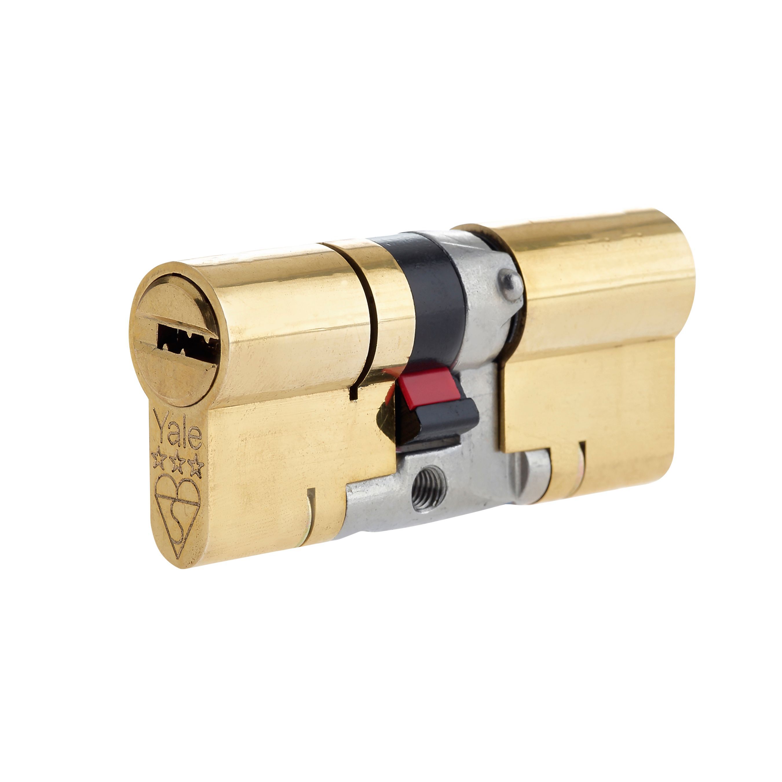 Yale 100mm Brass Euro cylinder lock Departments DIY at B&Q