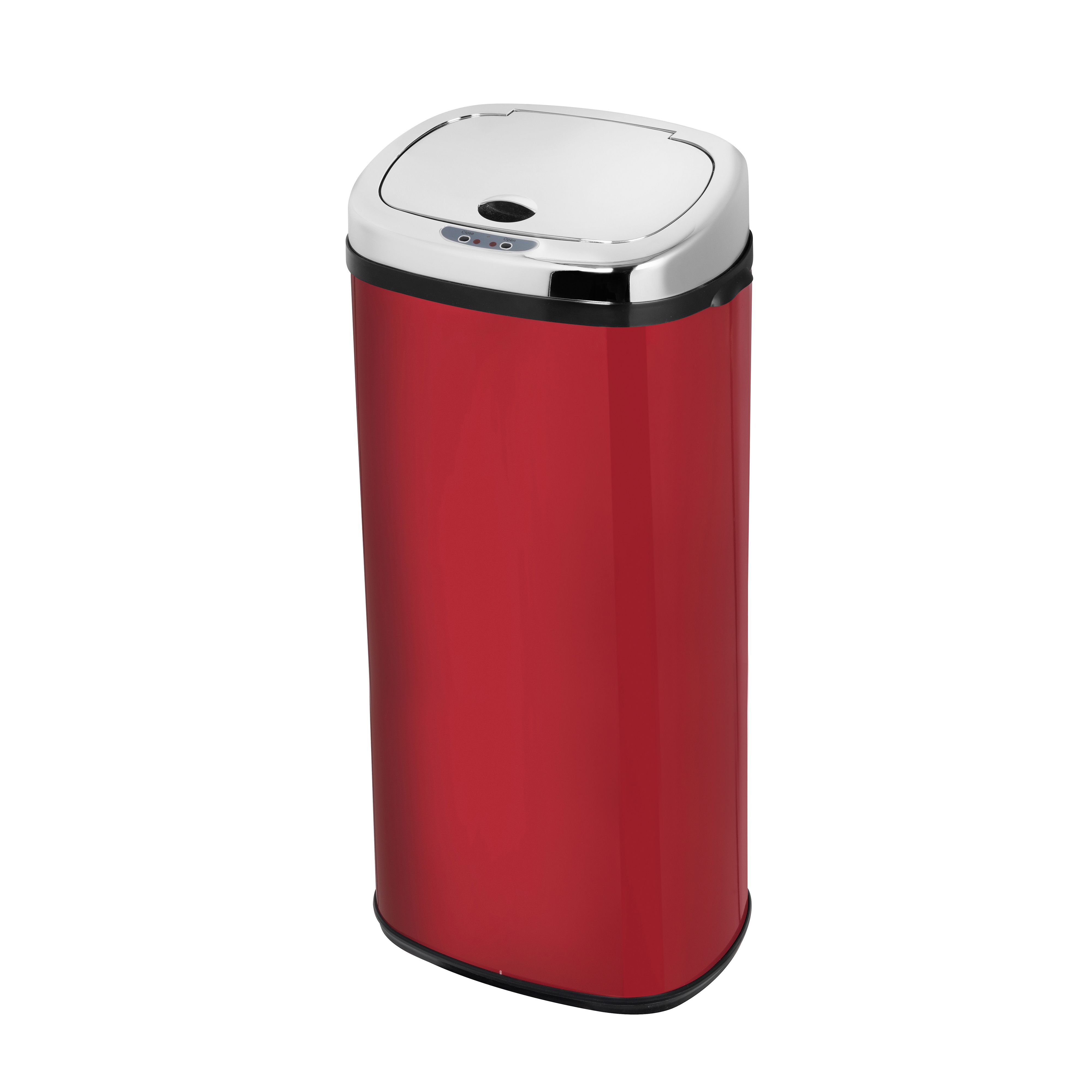 Morphy Richards Metallic Red Stainless Steel Square Sensor Bin, 50L