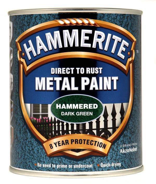 Hammerite Dark green Hammered effect Metal paint, 0.75L Departments