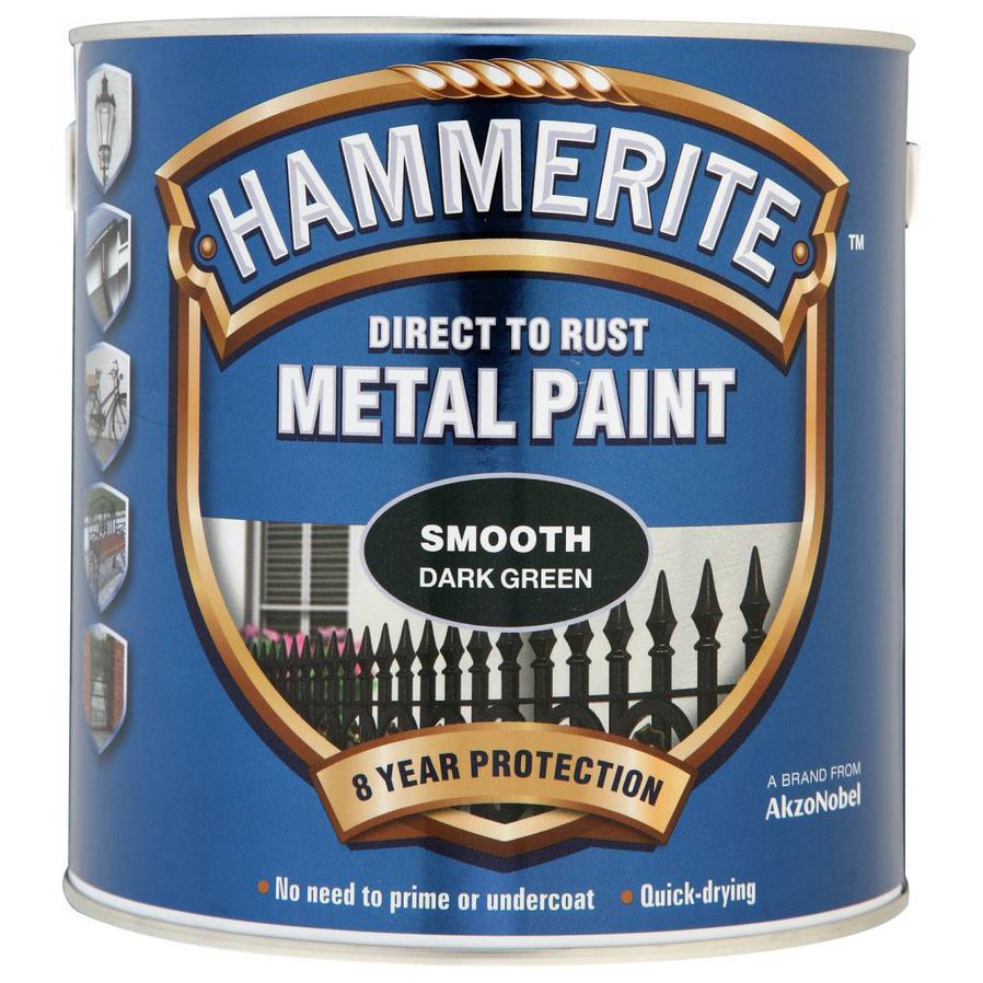 Hammerite Dark green Gloss Metal paint, 0.75L Departments DIY at B&Q