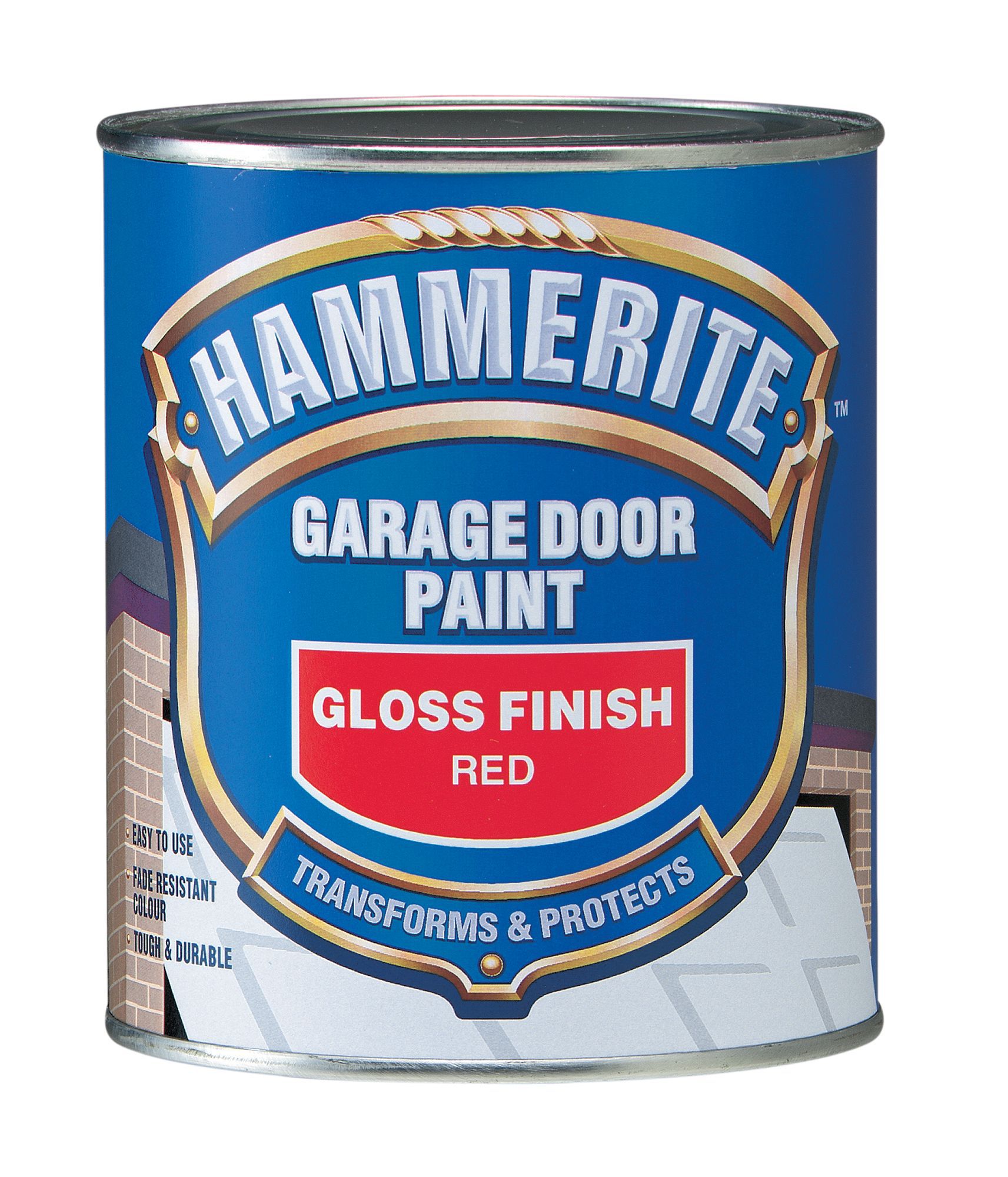 Hammerite Gloss red High sheen Garage door paint, 0.75L Departments DIY at B&Q