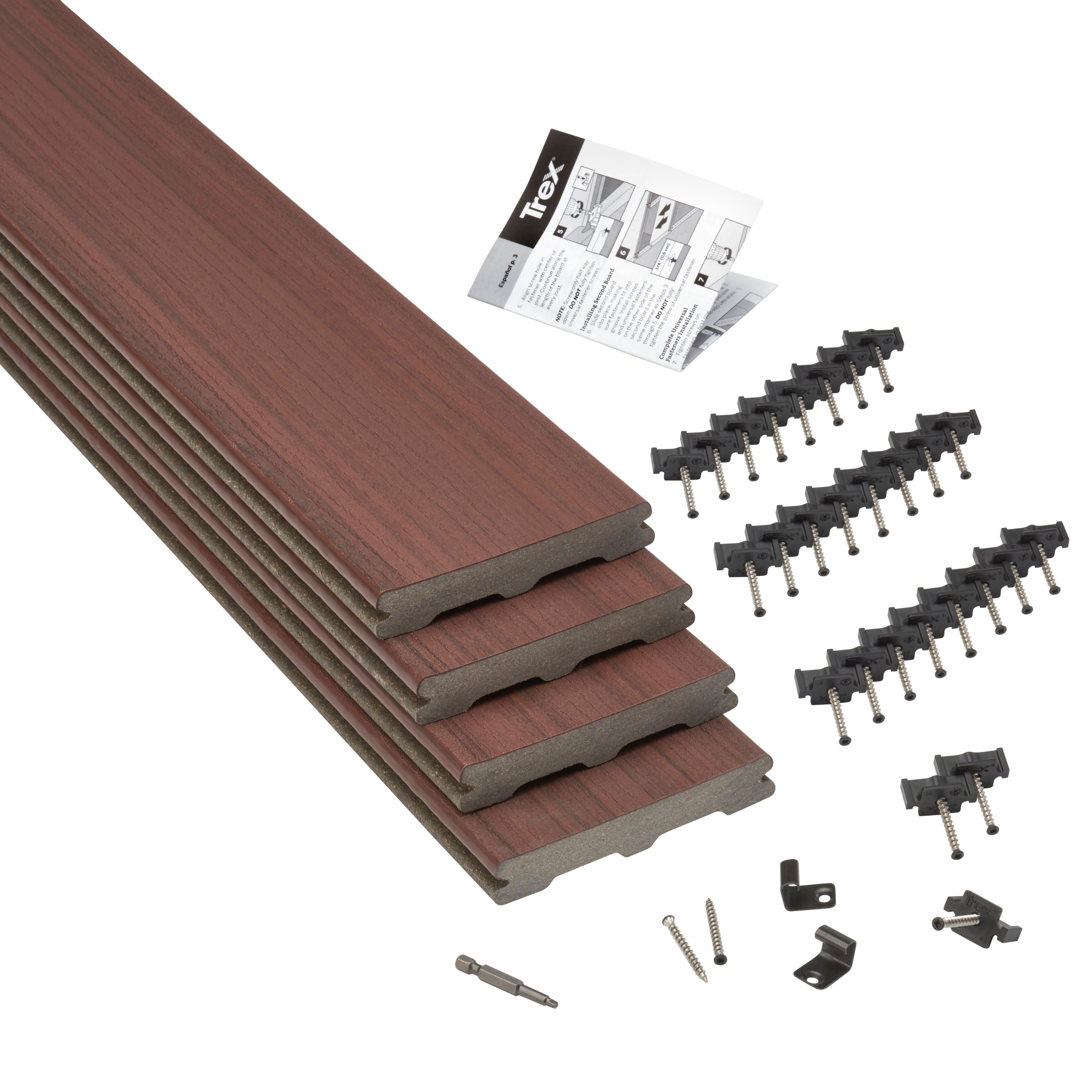 Trex® Moroccan red Composite Deck board (T)24mm (W)140mm (L)2400mm, Pack of 4