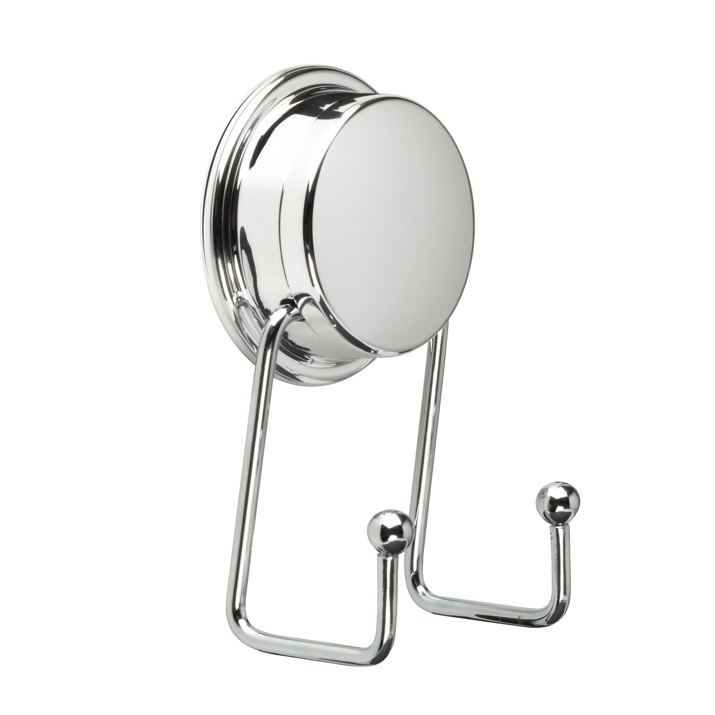 Croydex Stick'N'Lock Plus Silver Chrome effect Mild steel Double robe