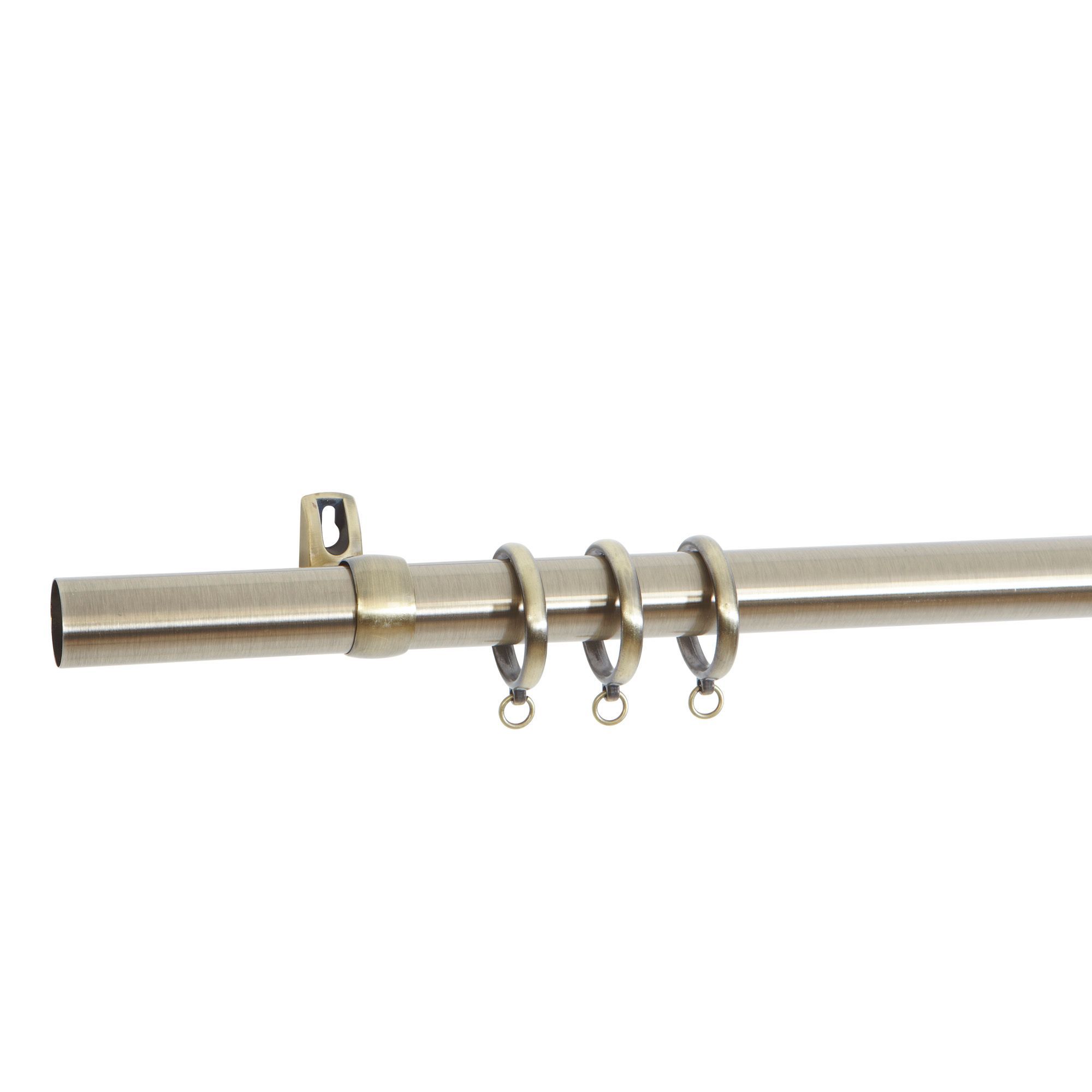 Brass Effect Fixed Length Bay Window Curtain Pole L 500 Cm