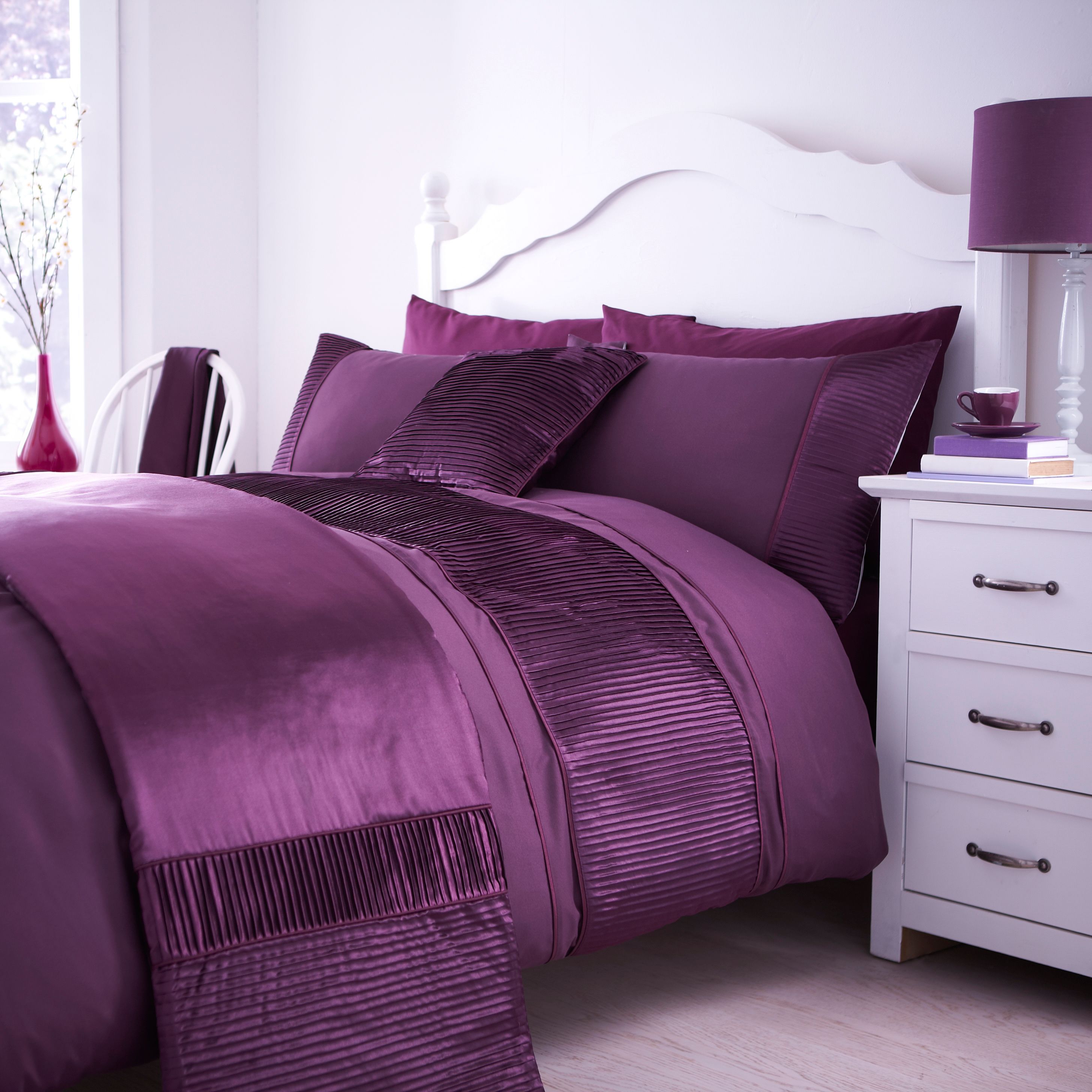 Chartwell Como Plum King Size Bed Cover Set Departments DIY at B&Q