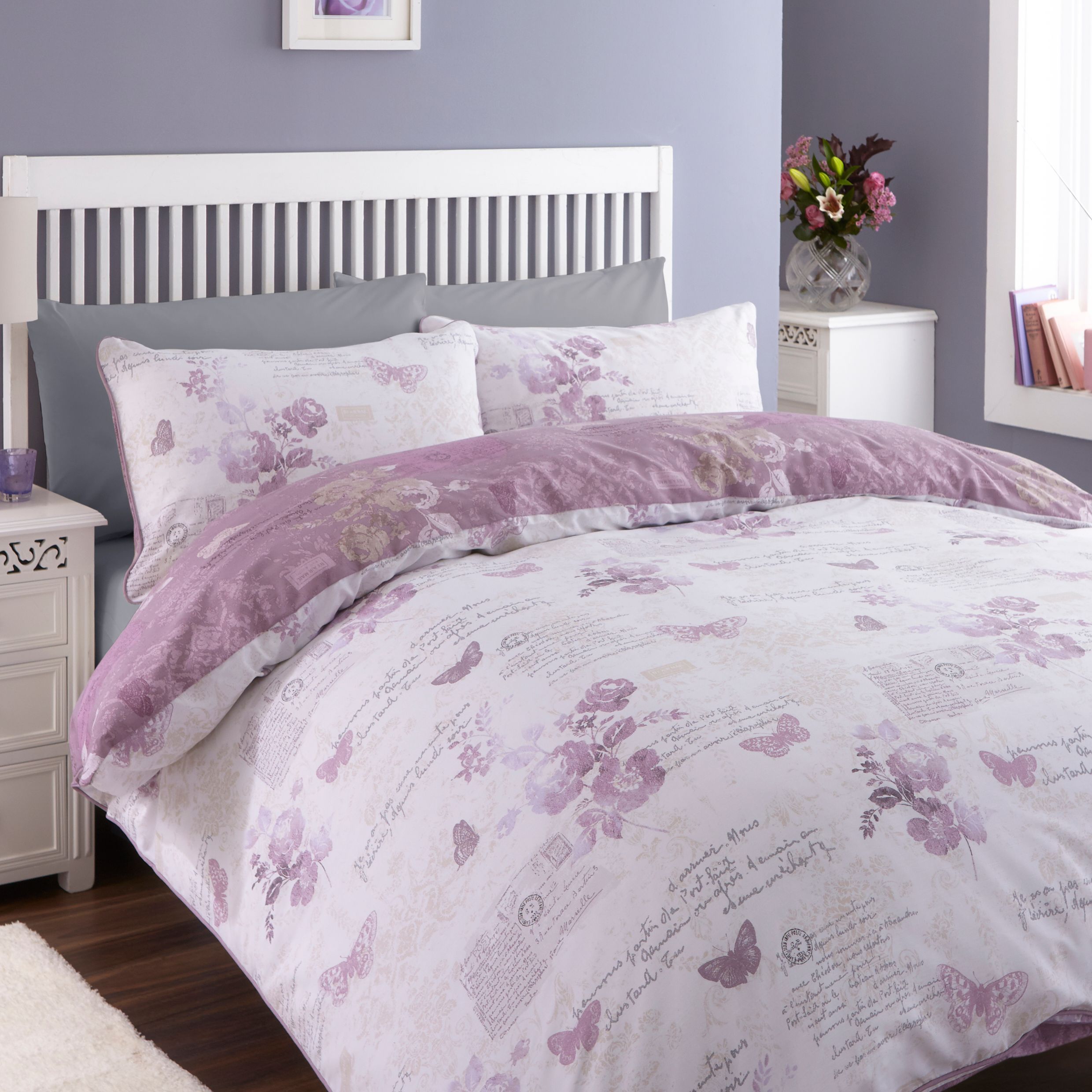 Wisteria Butterfly Birds Floral Duvet Quilt Cover Floral Bedding