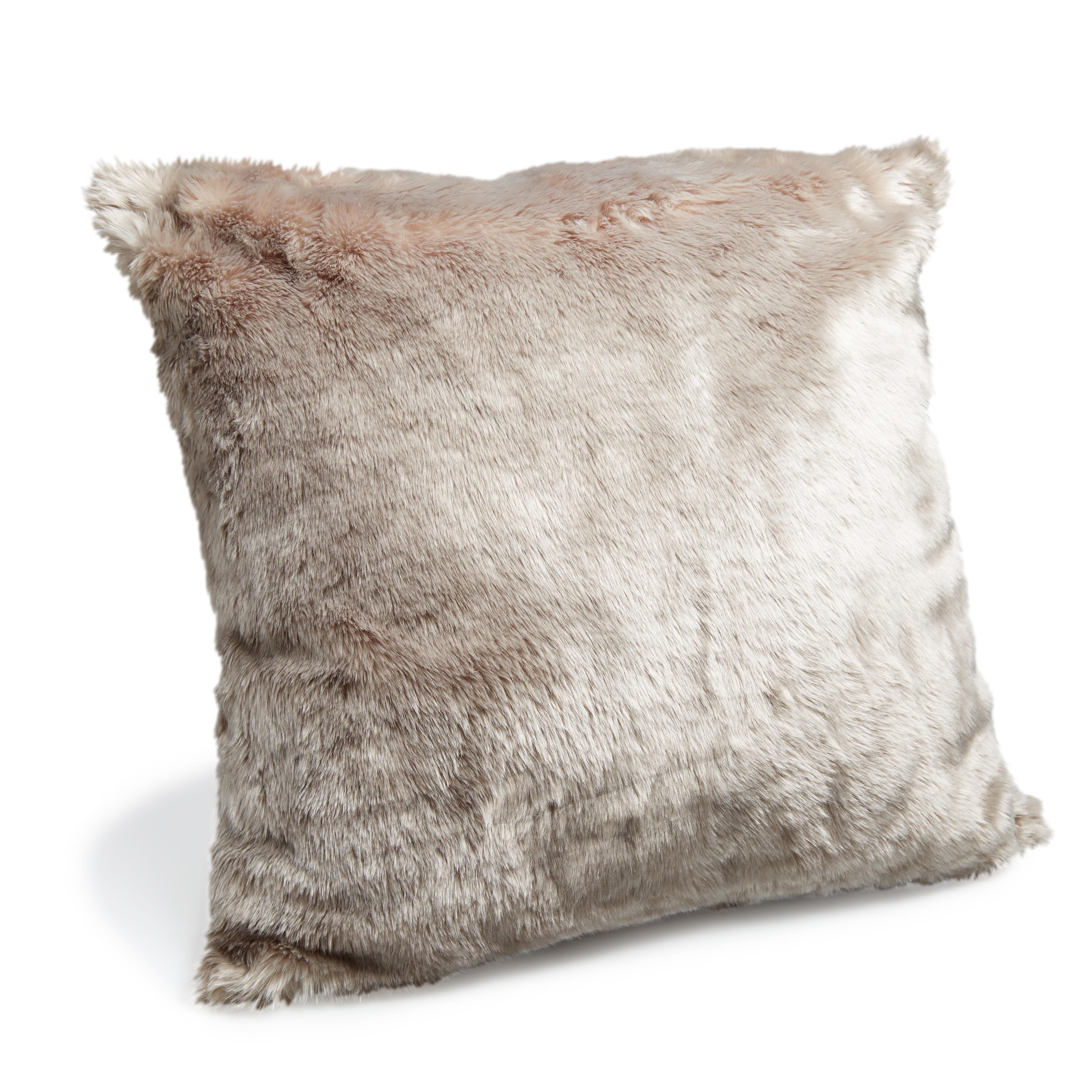 taupe fluffy cushions