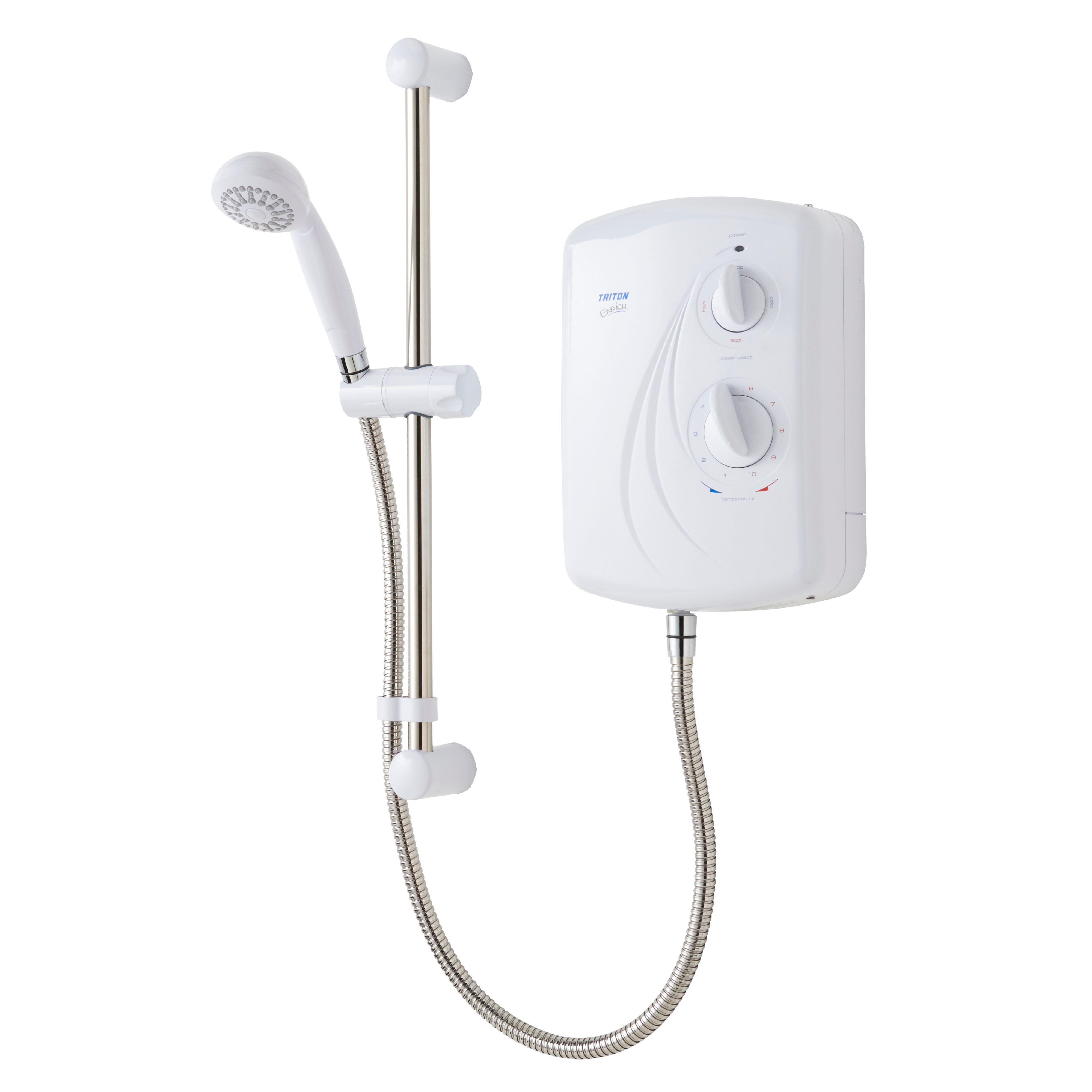 Triton Enrich White Electric shower, 10.5 kW Departments DIY at B&Q