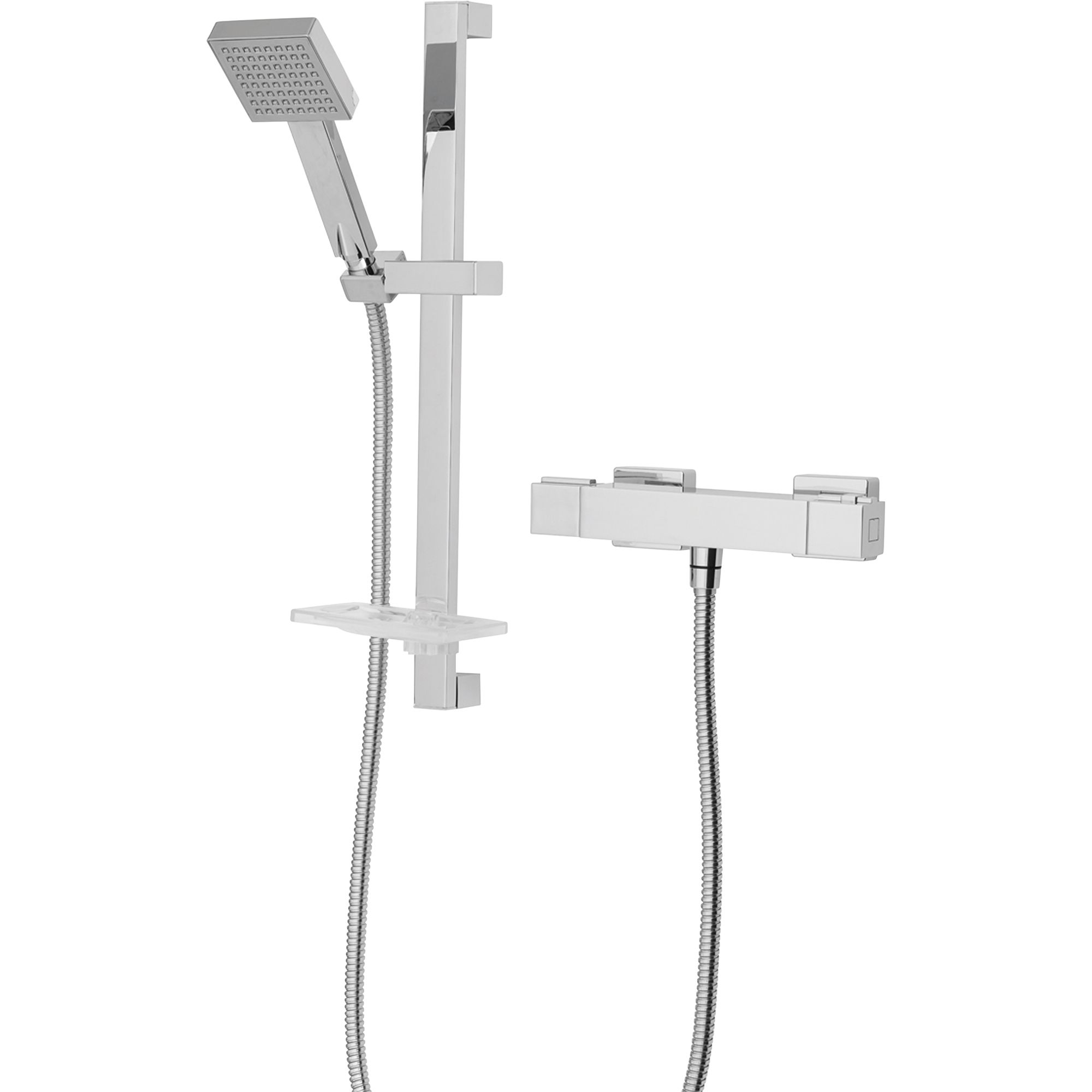 Triton Excellente Rear fed Chrome effect Thermostatic Bar mixer shower