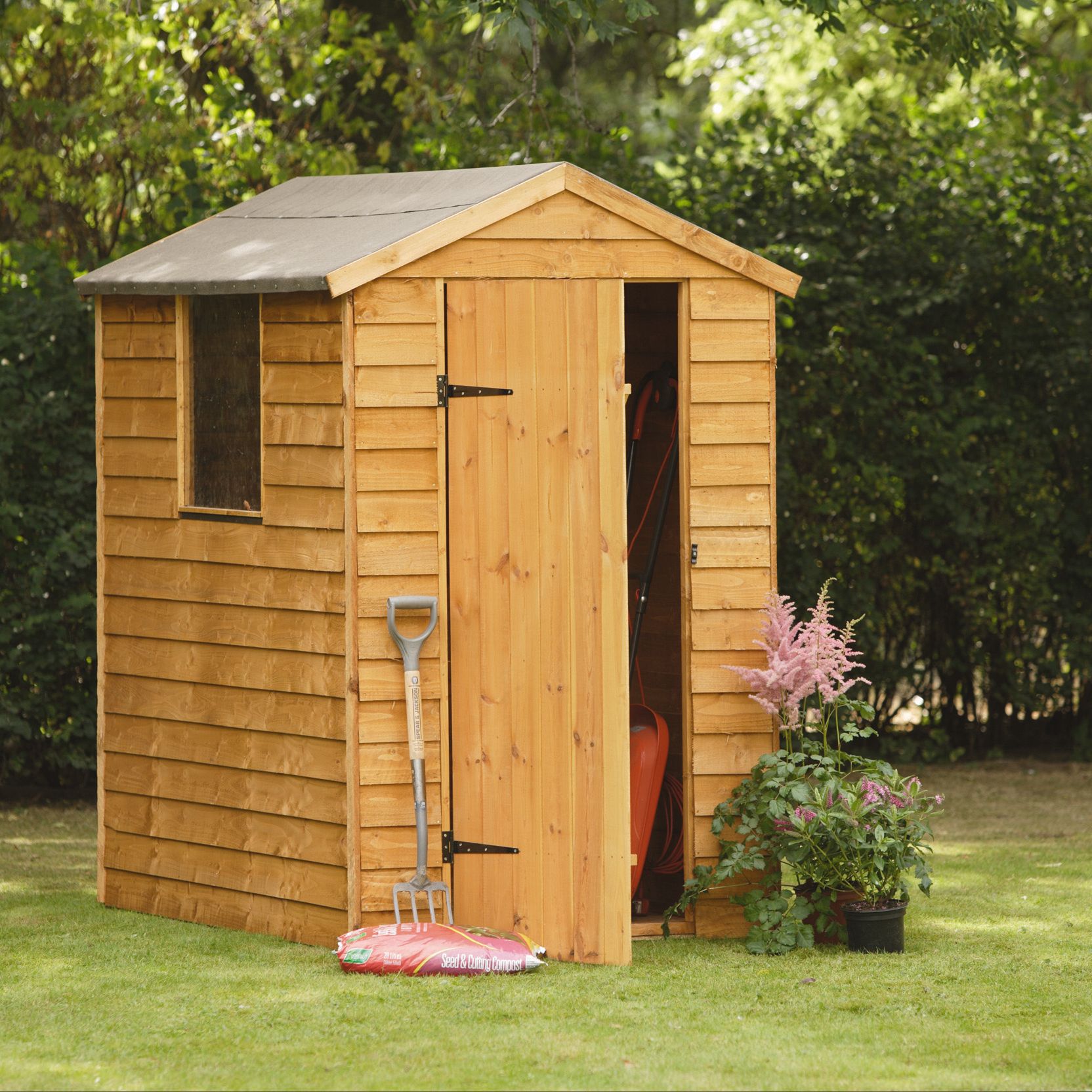 6x4 Larchlap Apex Overlap Wooden Shed Departments DIY 