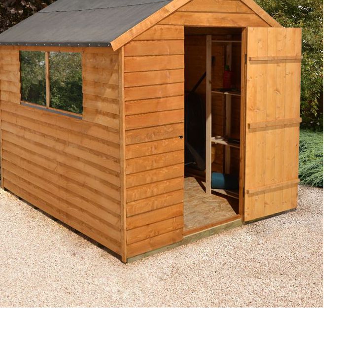 8X6 Larchlap Apex Overlap Wooden Shed Departments DIY 