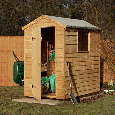 6x4 Larchlap Apex Overlap Wooden Shed With assembly ...