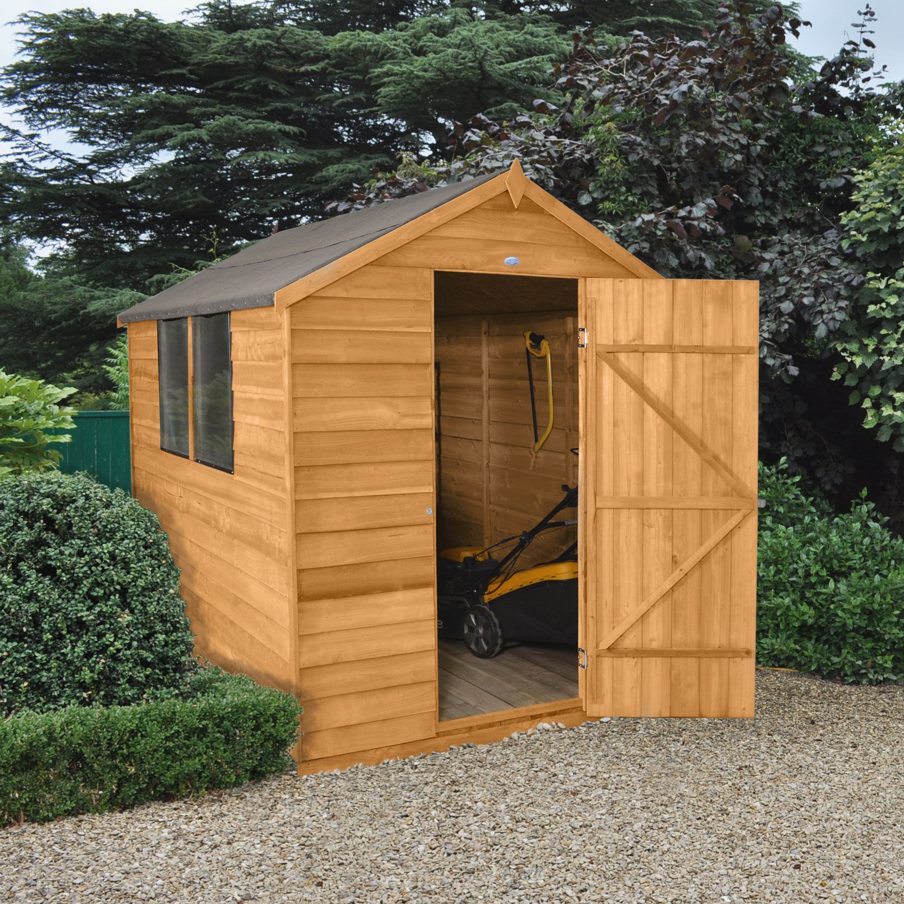 8x6 forest apex roof overlap wooden shed base included