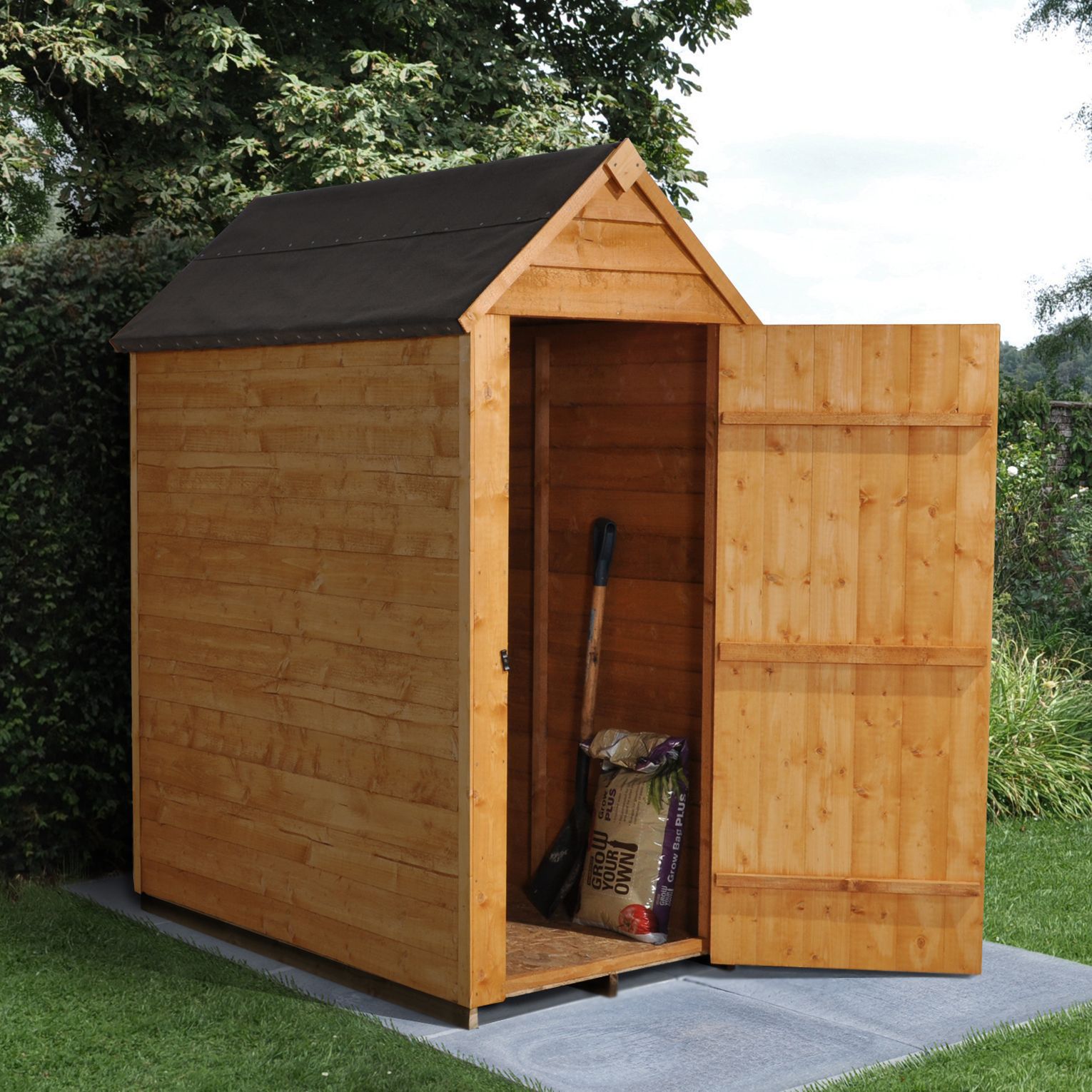 5x3 apex overlap wooden shed with assembly service