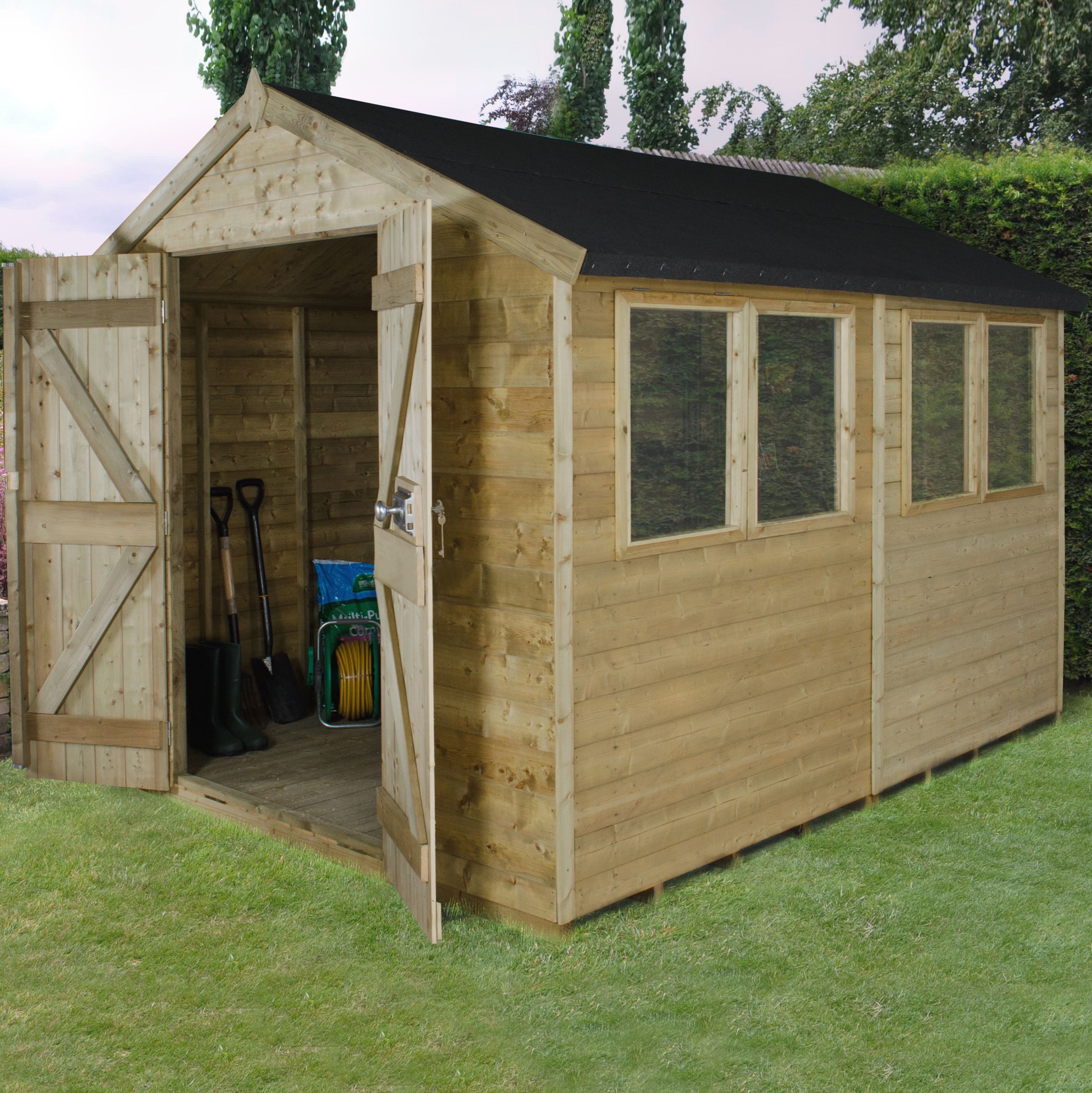 Forest 10x8 Apex Tongue &amp; groove Wooden Shed - Assembly 