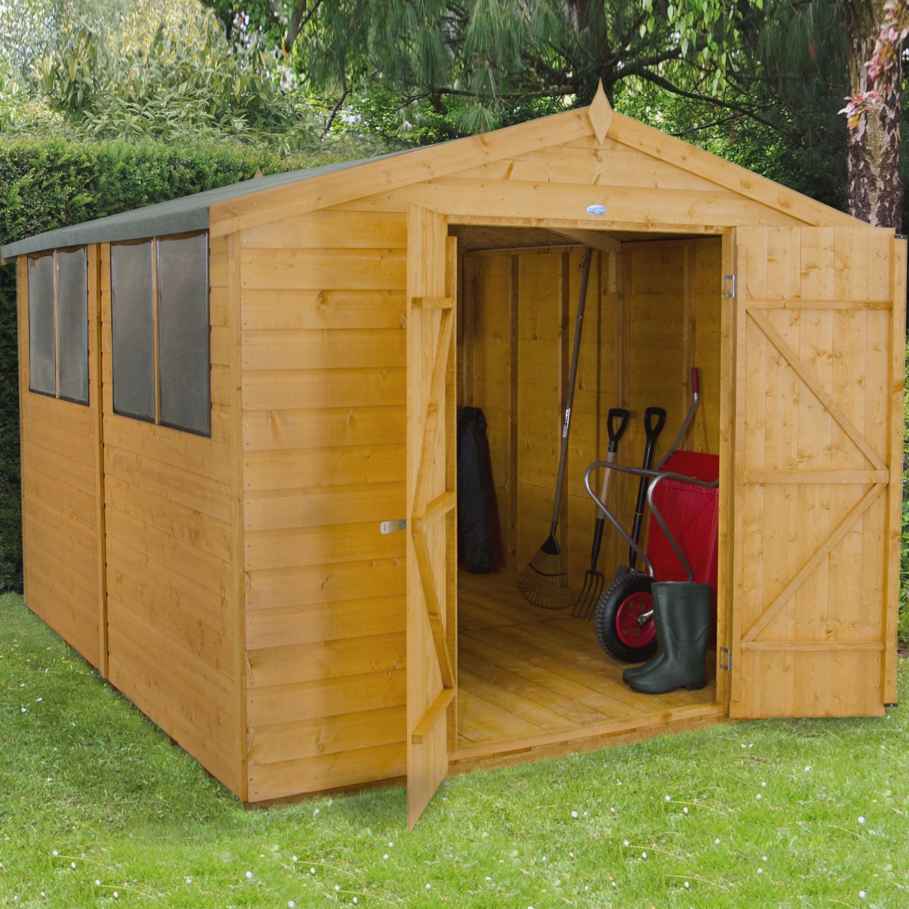 10X8 Forest Apex Shiplap Wooden Shed | Departments | DIY ...