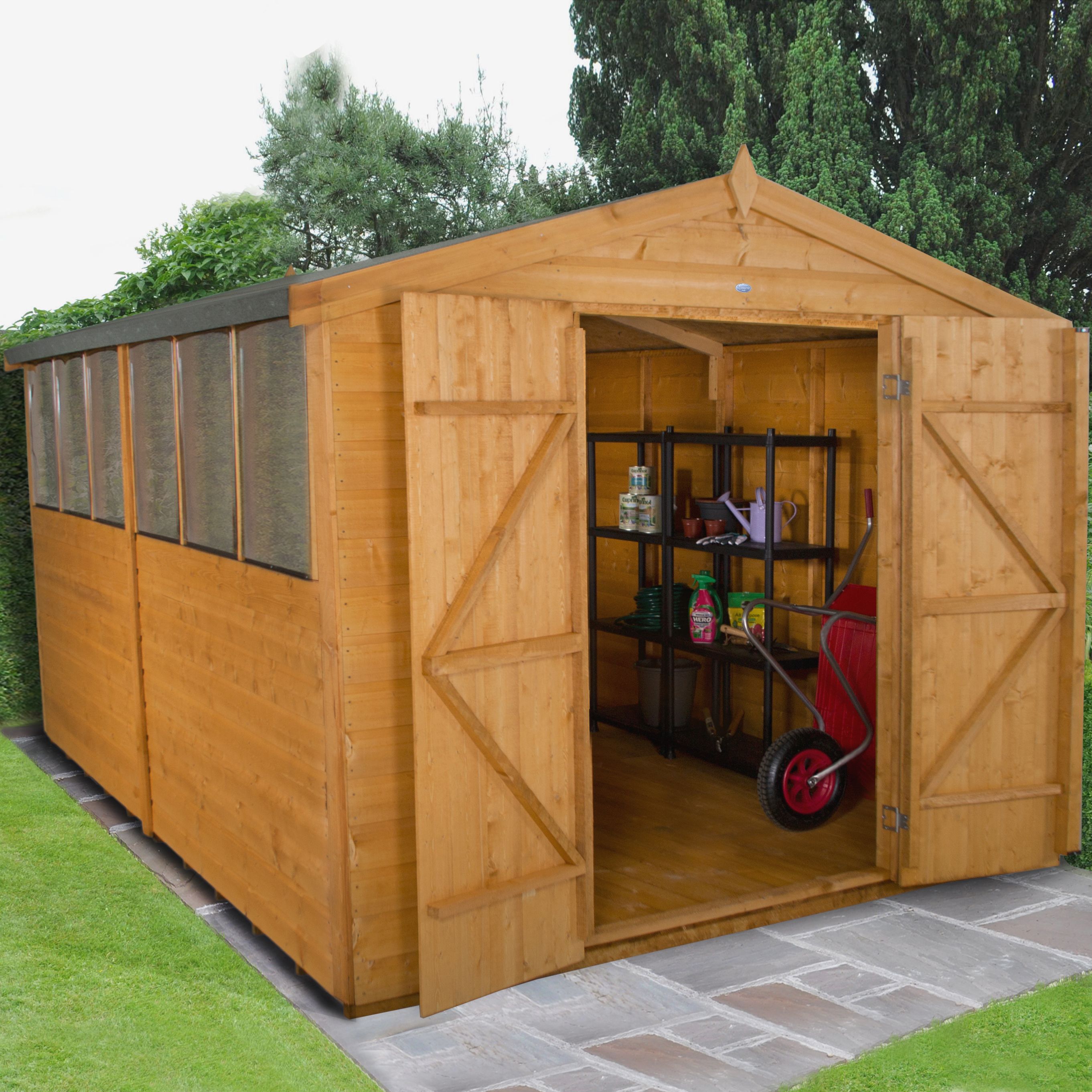 7X5 Pent Shiplap Wooden Shed Departments DIY at B&amp;Q