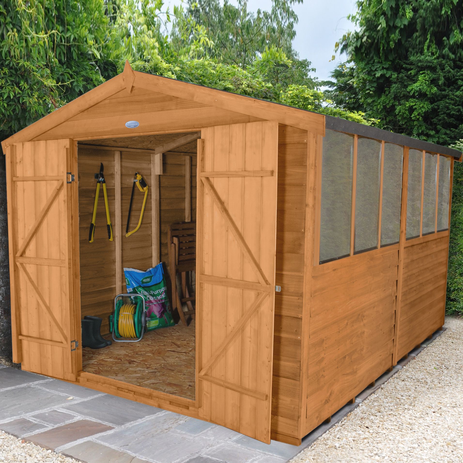 8x6 Forest Apex Overlap Wooden Shed Departments DIY at B&amp;Q