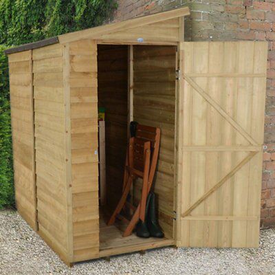 6x3 pent overlap wooden shed with assembly service