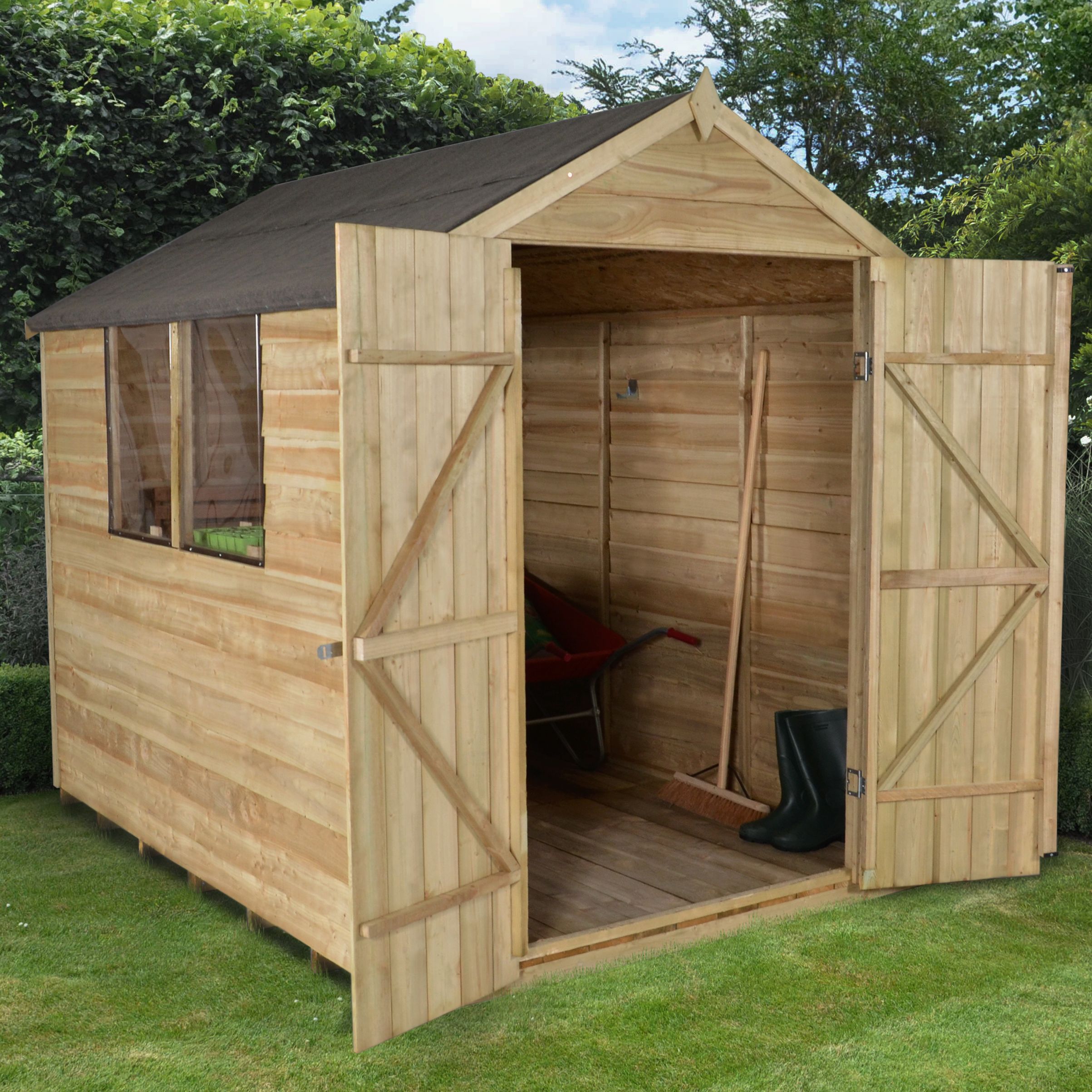 8X6 Apex Overlap Wooden Shed | Departments | TradePoint