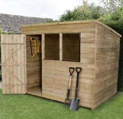 8X6 Pent Overlap Wooden Shed | Departments | DIY at B&amp;Q