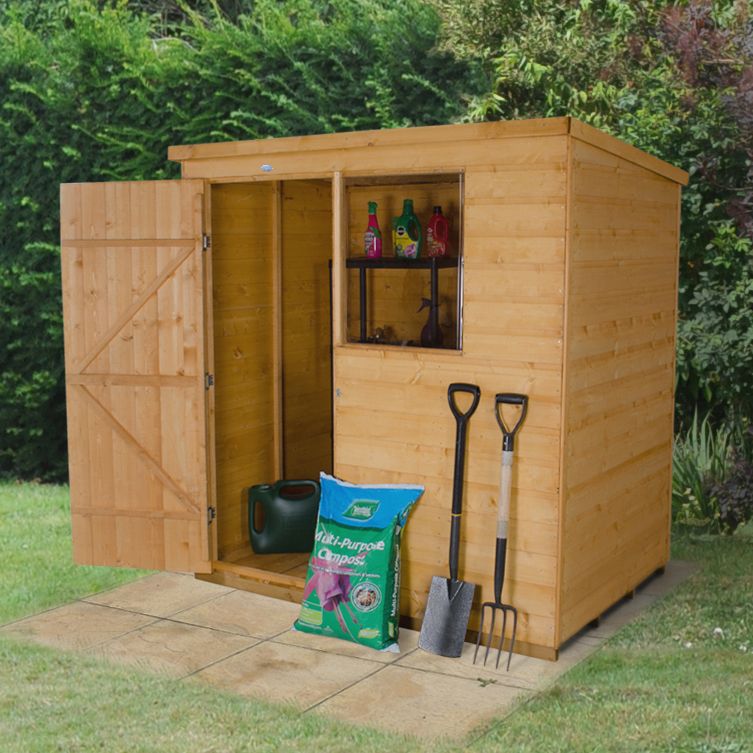 6x4 pent shiplap wooden shed departments diy at b&q