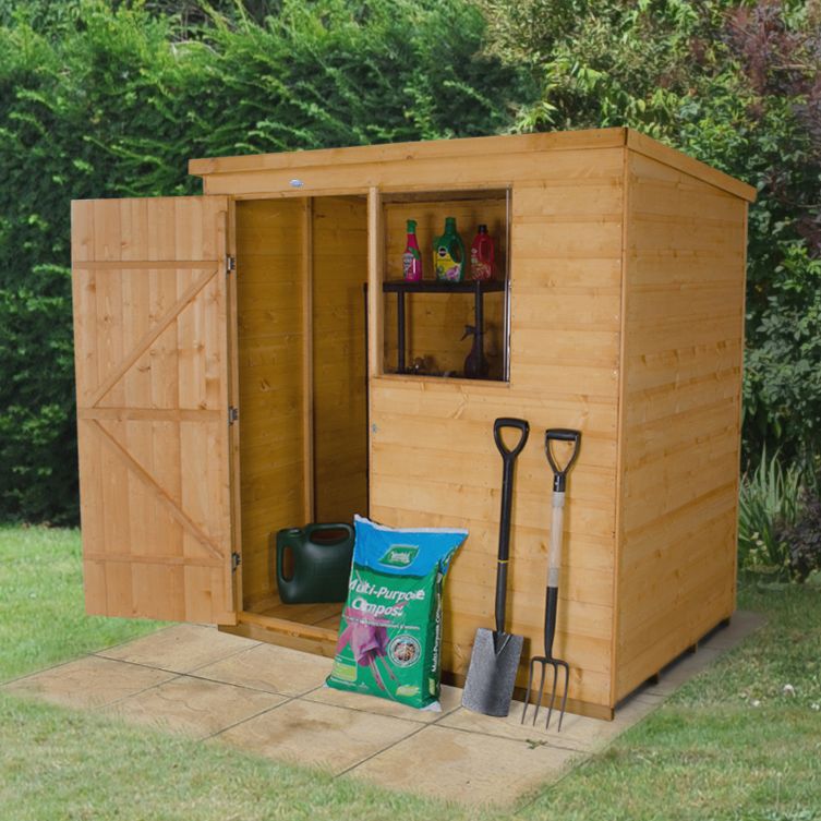 6X4 Pent Shiplap Wooden Shed Base Included | Departments 