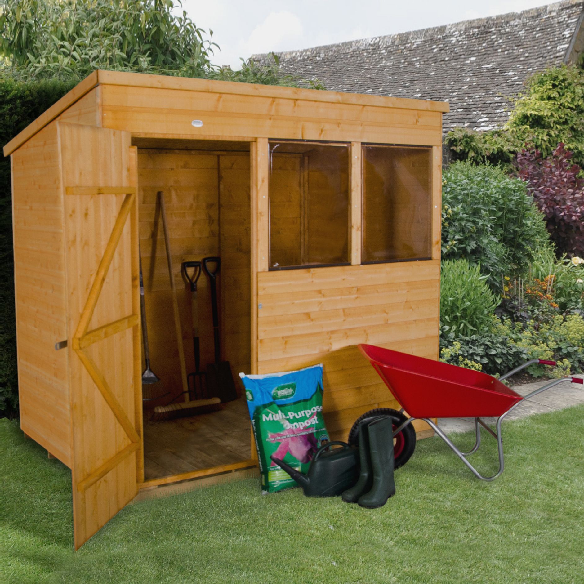 7X5 Pent Shiplap Wooden Shed | Departments | DIY At B&Q