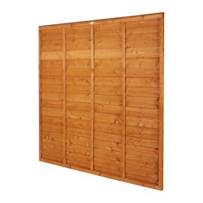 Premier Traditional Overlap Horizontal slat Fence Panel (W)1.83 m (H)1.83m, Pack of 3