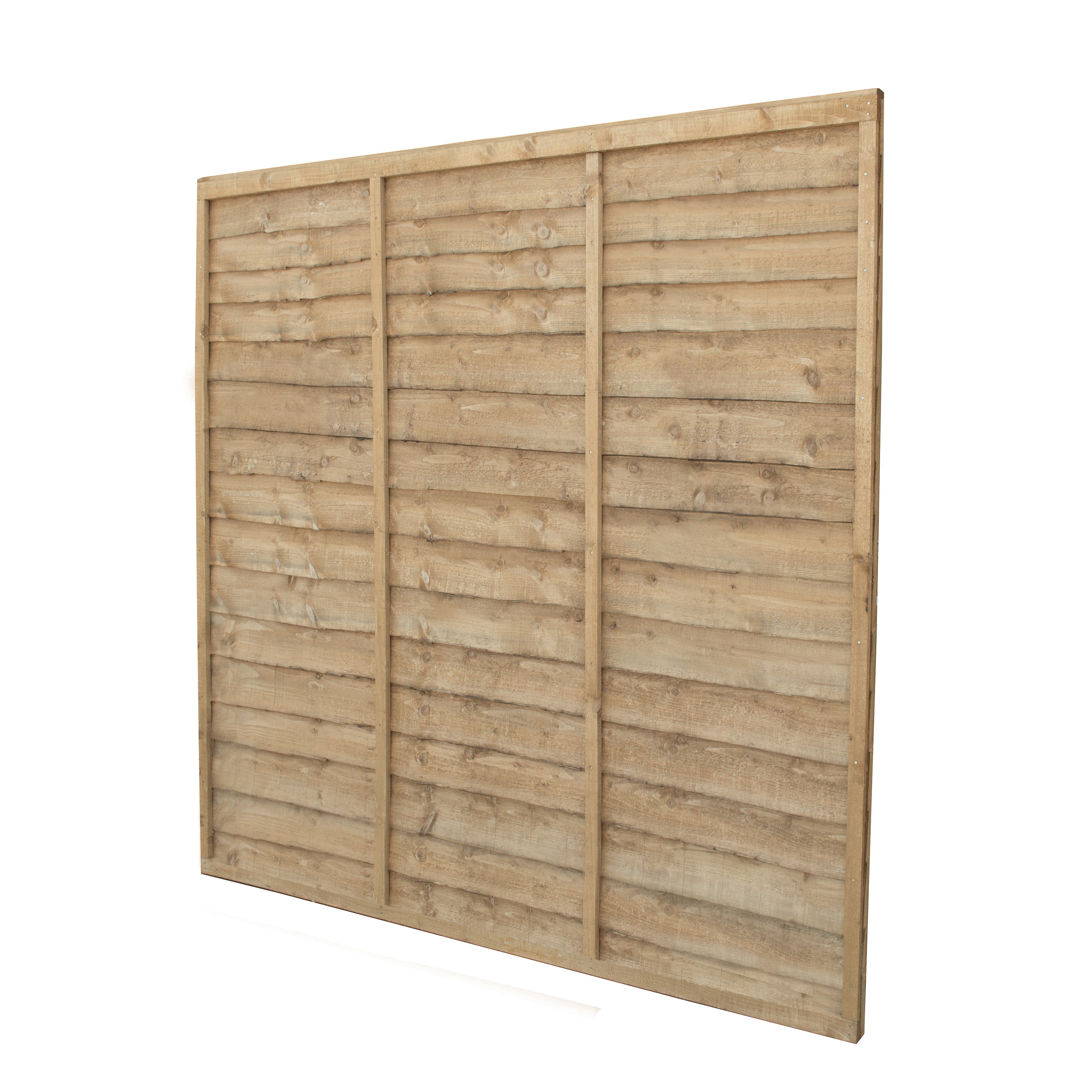 Traditional Pressure Treated Lap Fence Panel (W)1.83 M (H)1.83m, Pack ...