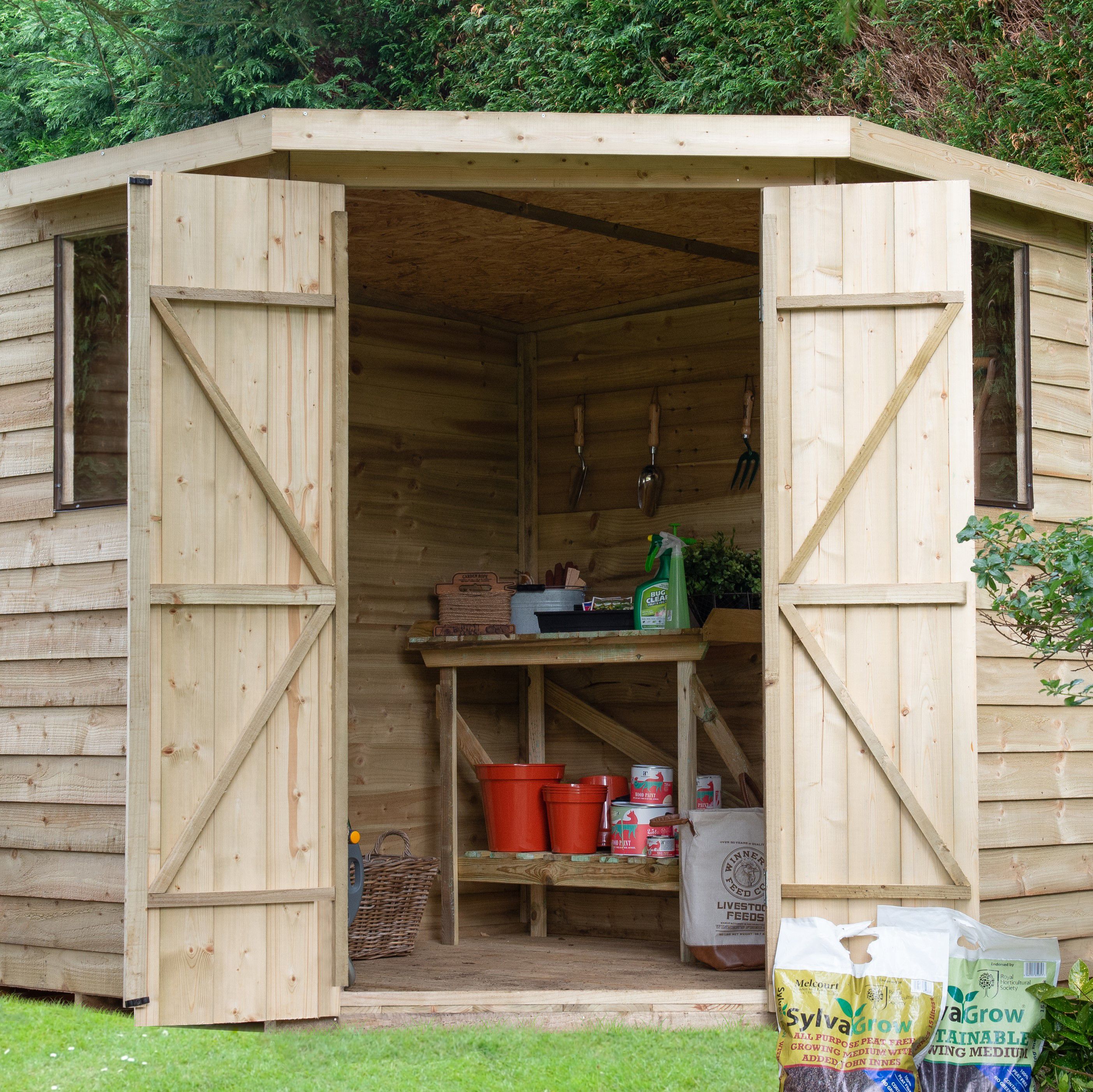 Forest Garden 7x7 Overlap Timber Shed - Assembly Service Included ...