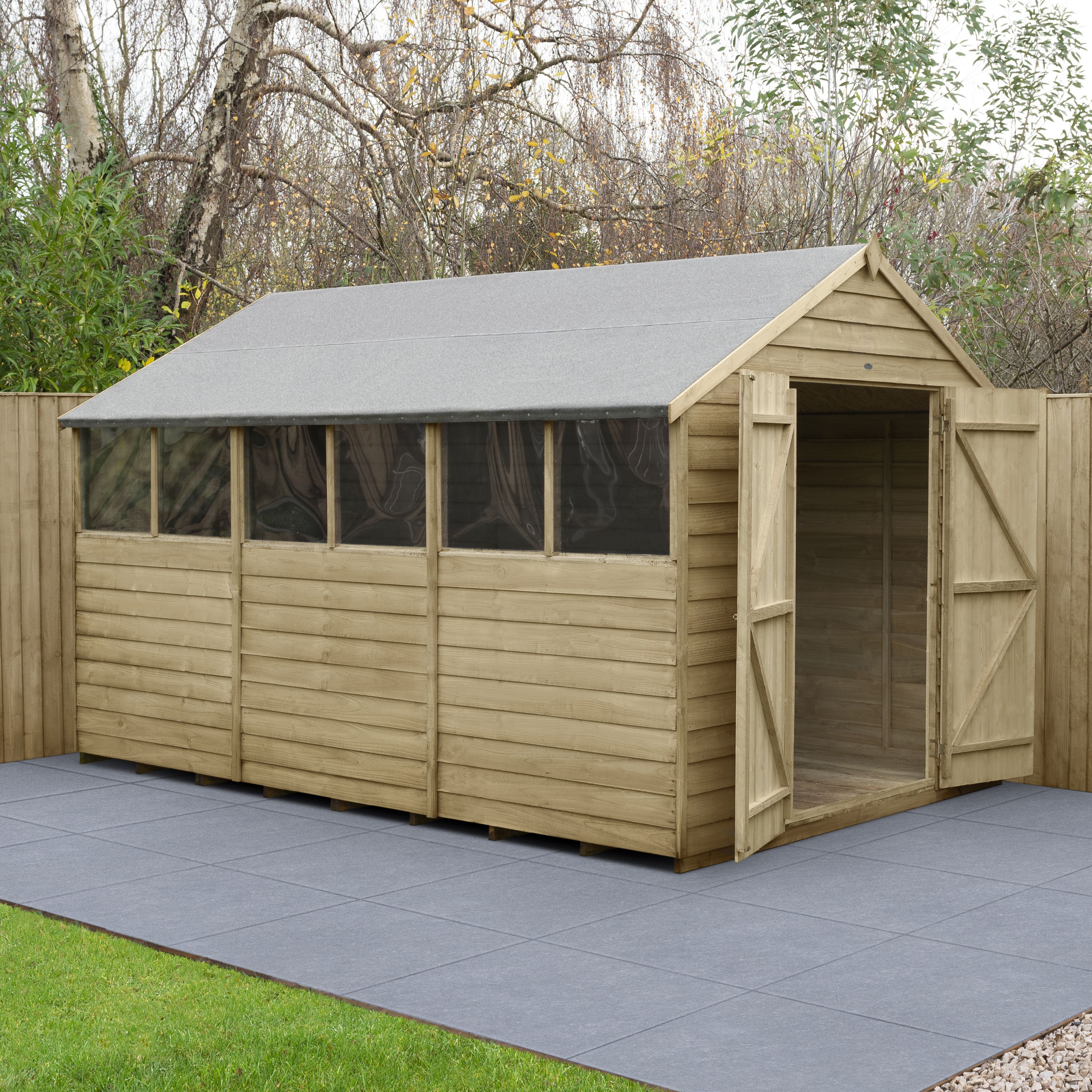 Forest Garden 12x8 Apex Overlap Wooden Shed Departments 