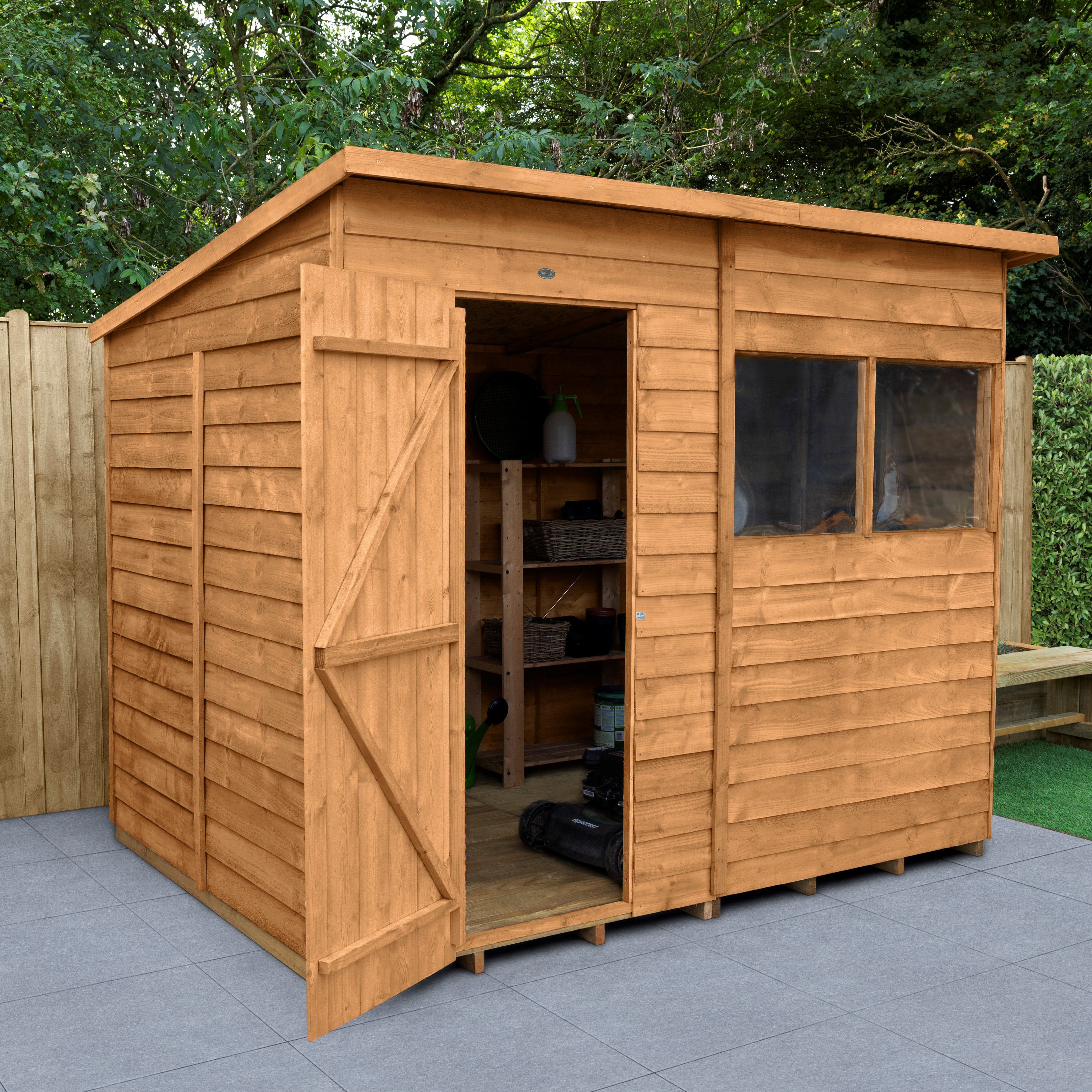 Forest Garden 8x6 Pent Overlap Wooden Shed | Departments | DIY At B&Q