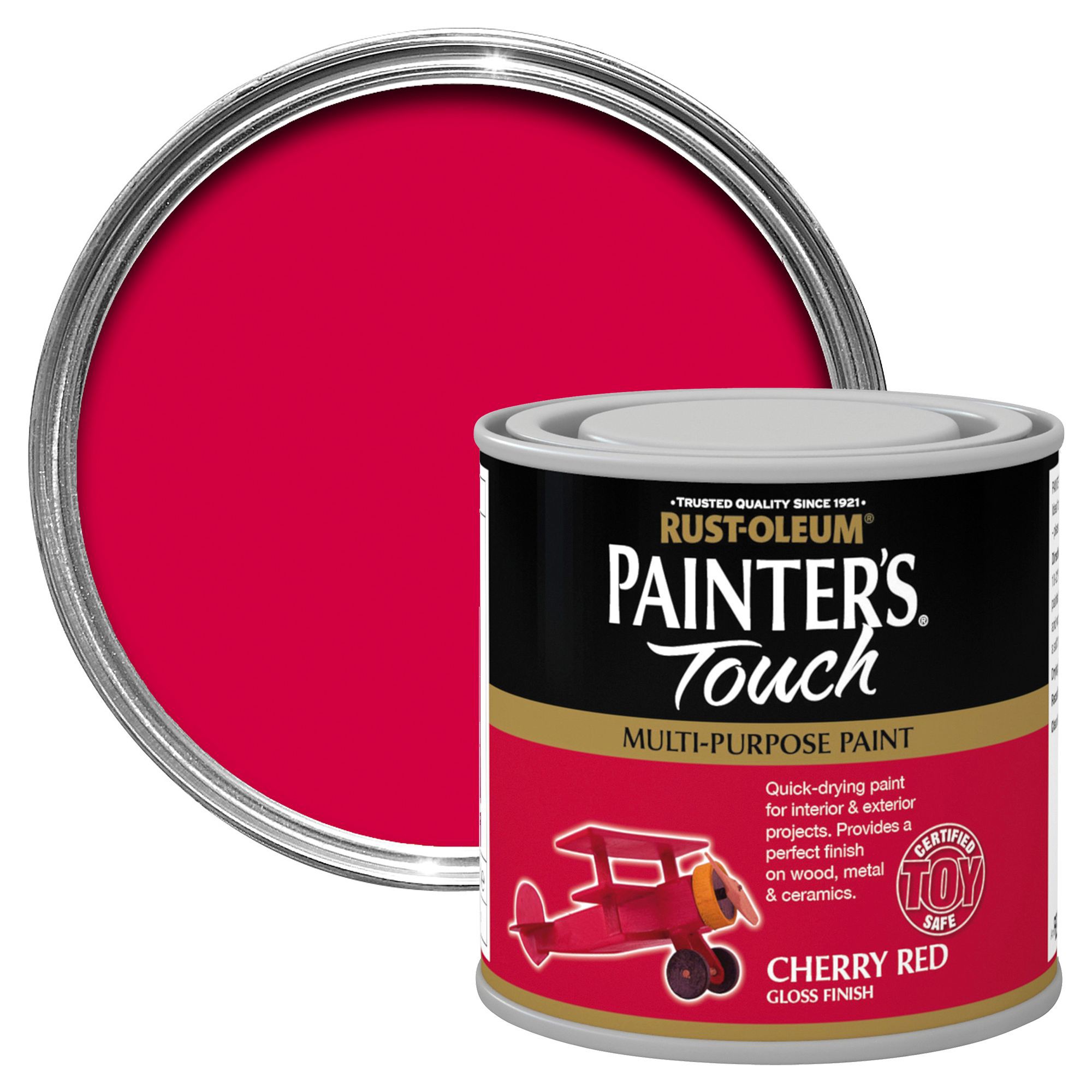 Rust-Oleum Painter's touch Cherry red Gloss Multipurpose paint 0.25L ...