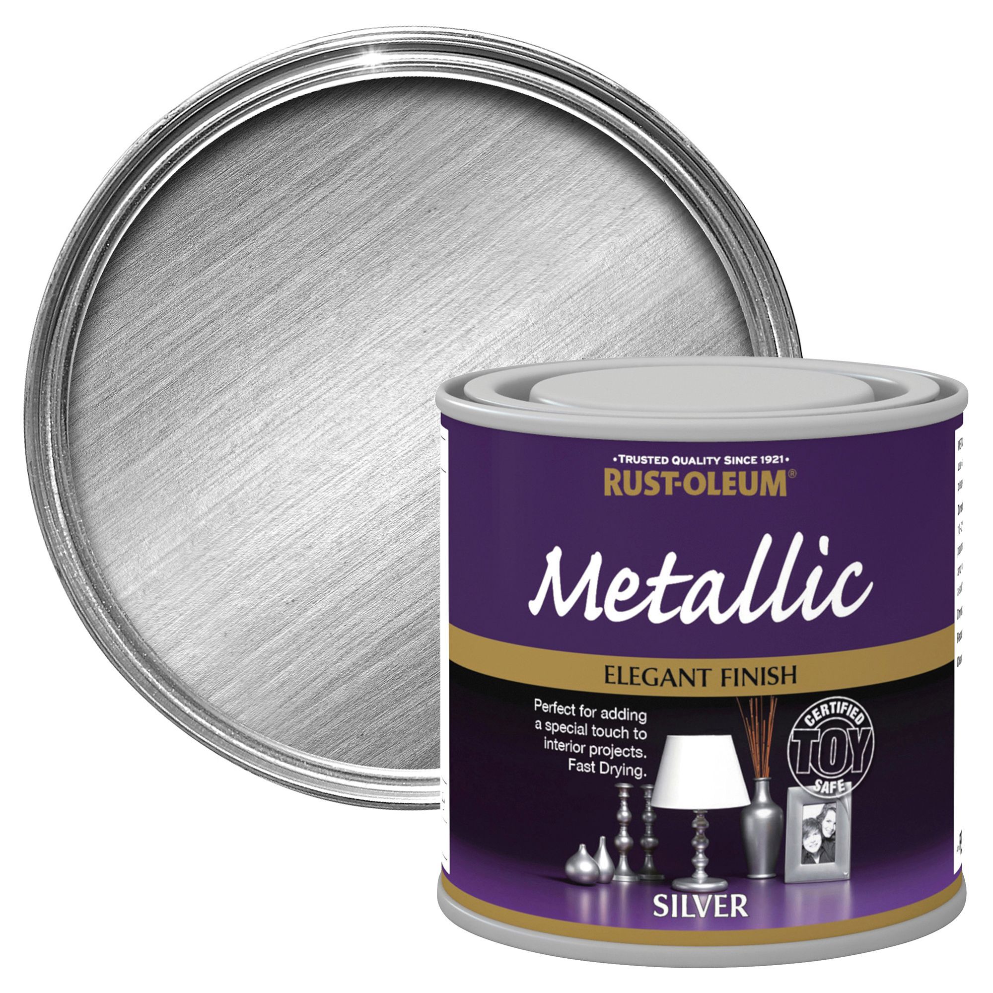 Rust-Oleum Silver Metallic Paint 250 ml | Departments | DIY at B&Q