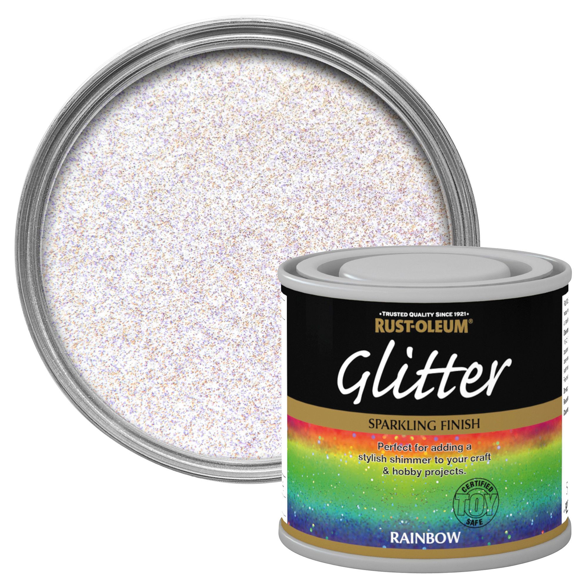 Rust Oleum Rainbow Glitter Effect Gloss Special Effect Paint 125 Ml Departments Diy At B Q