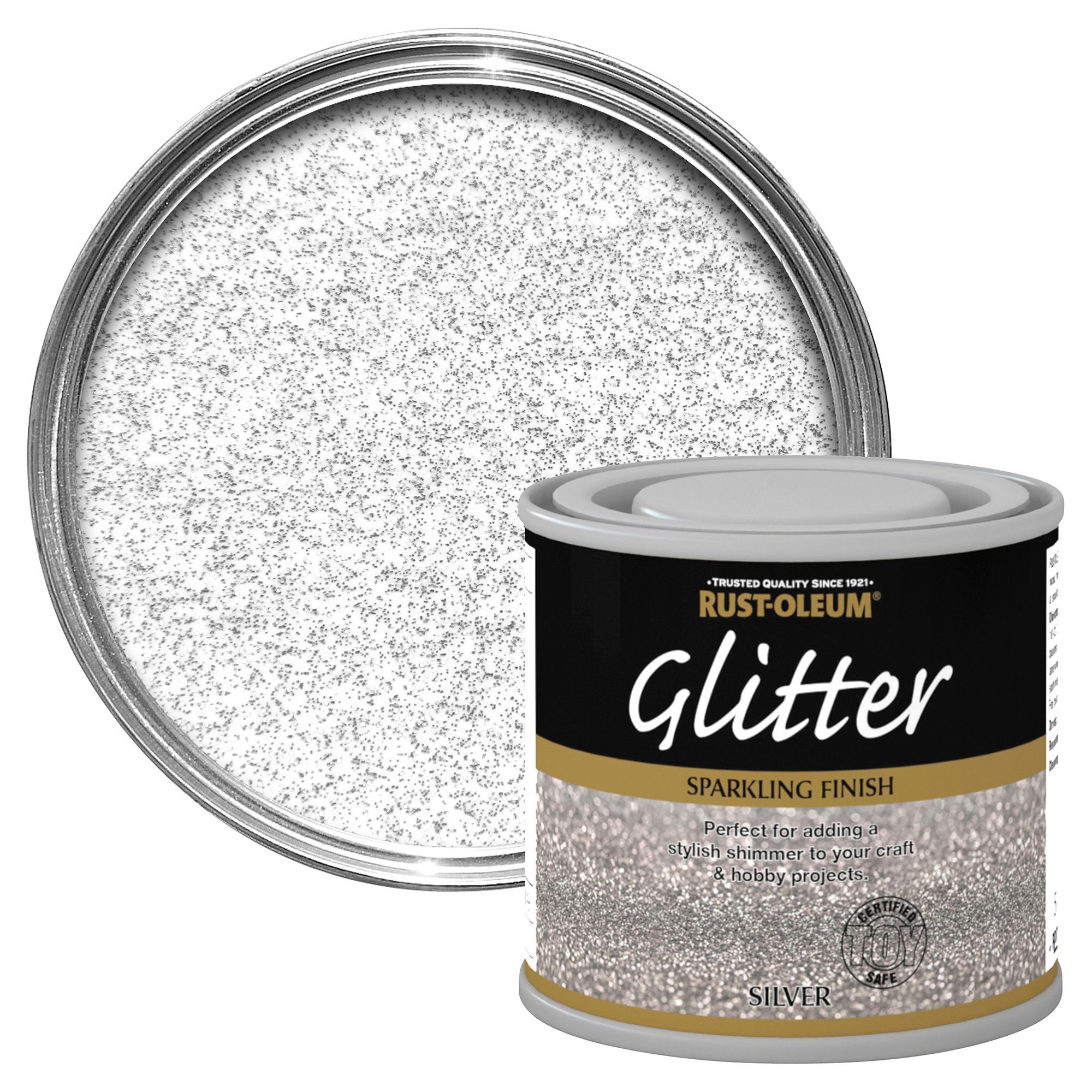 Rust Oleum Silver Glitter Effect Gloss Special Effect Paint 125 Ml