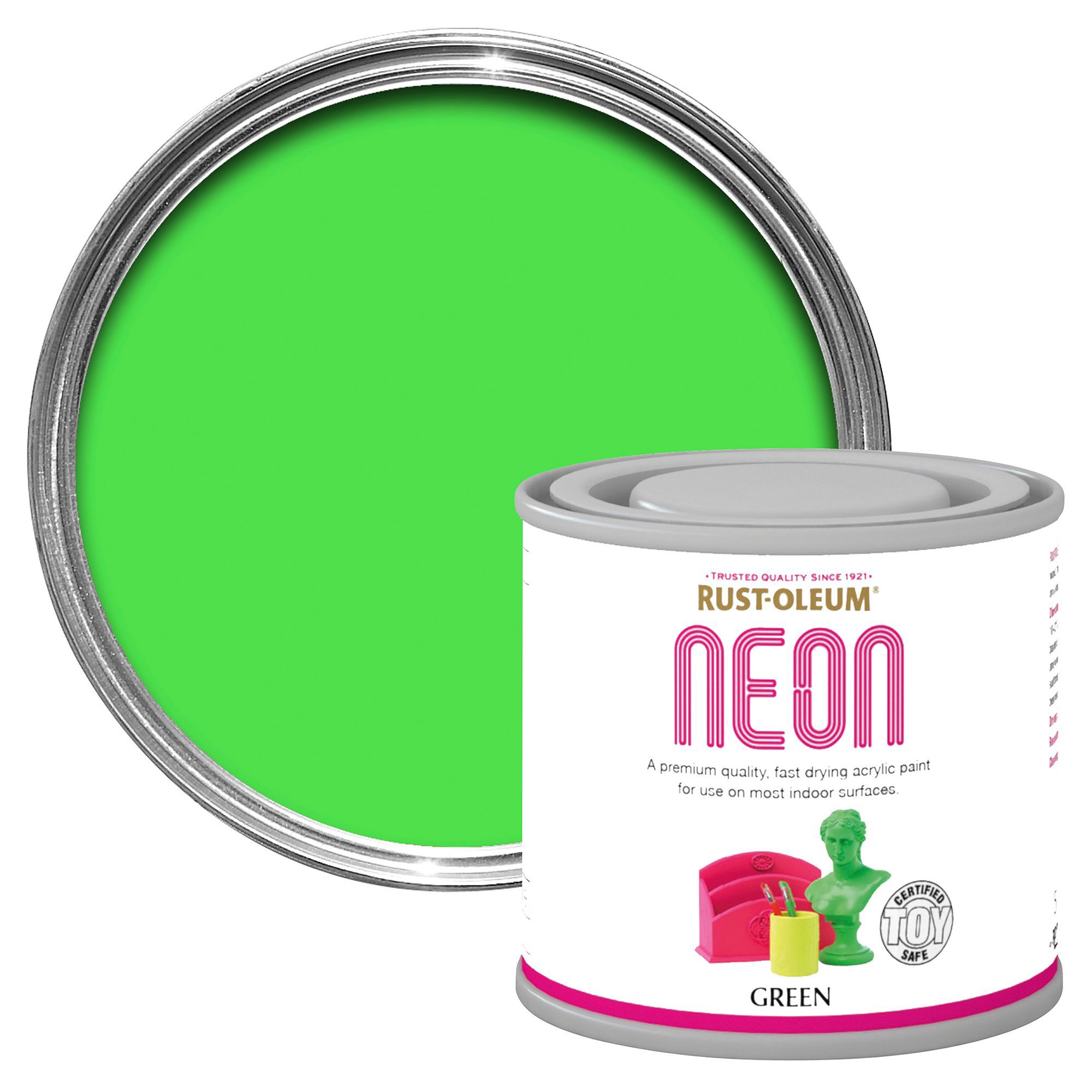 rust-oleum-green-matt-multi-surface-neon-paint-125ml-departments