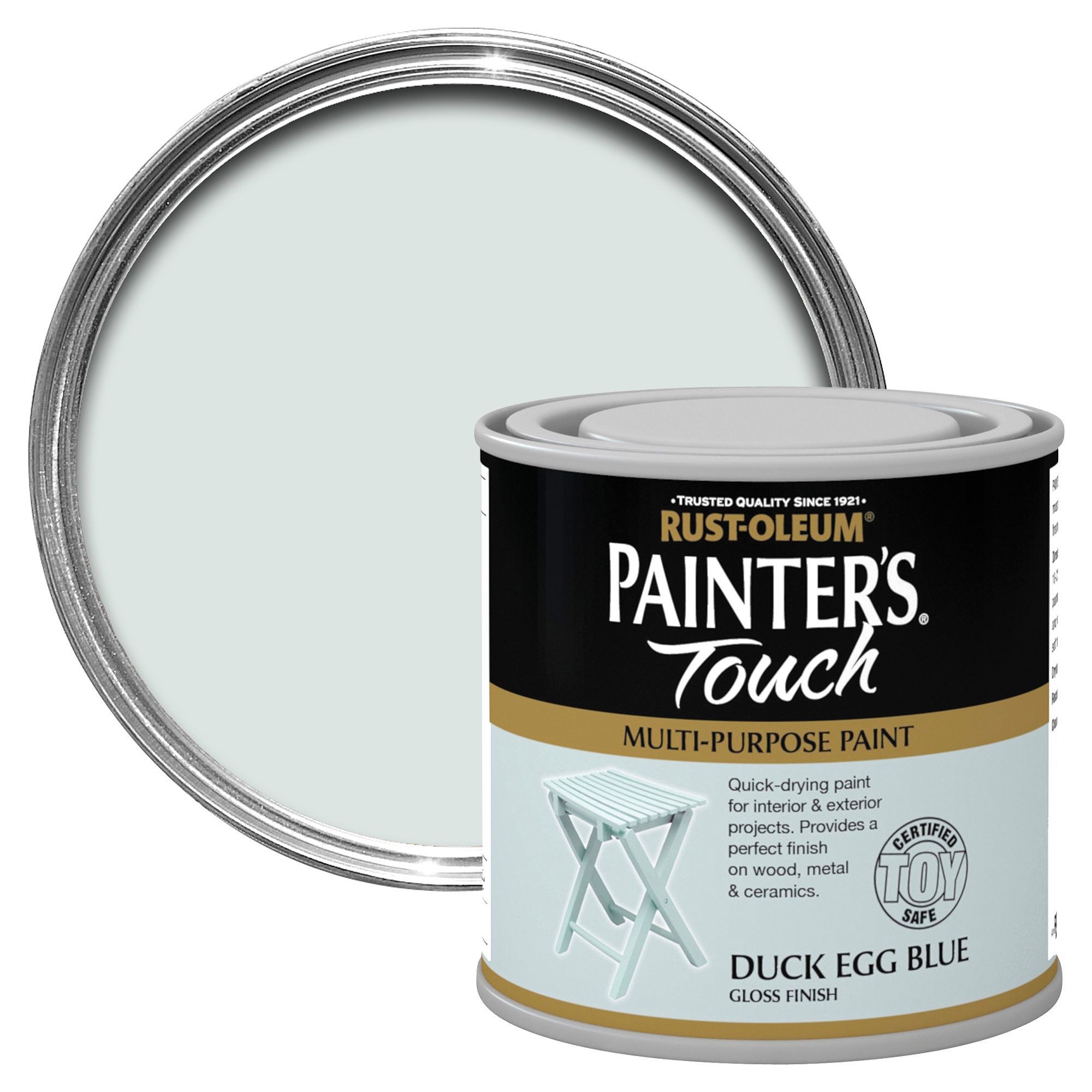 RustOleum Painter's touch Duck egg blue Gloss Multipurpose paint 0.25L