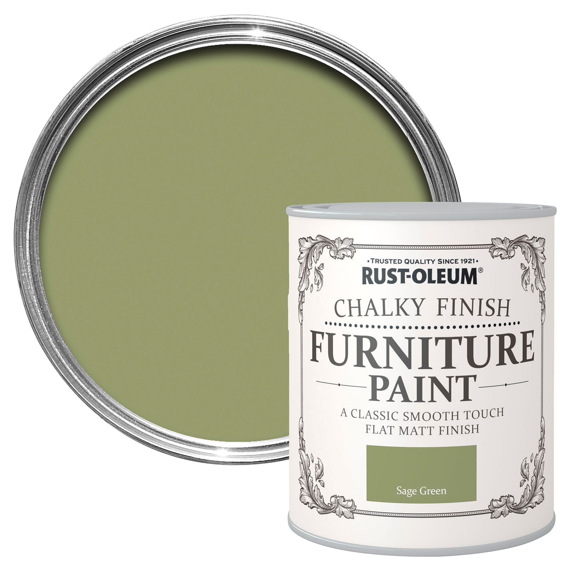 Rust-Oleum Sage green Matt Furniture paint 750 ml | Departments | DIY