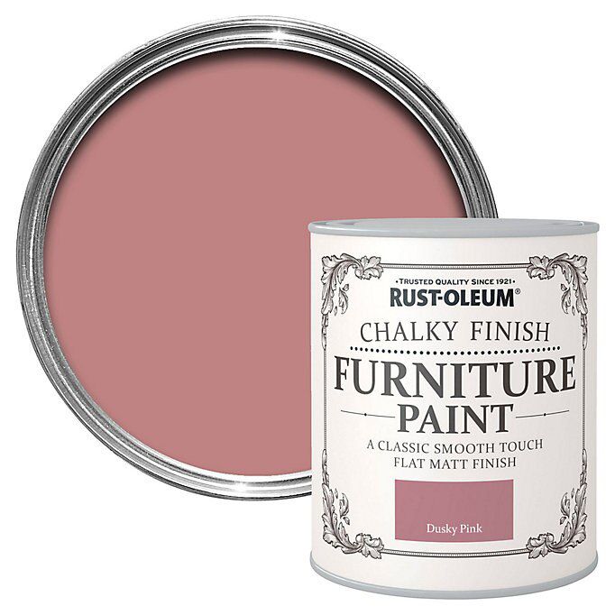 RustOleum Dusky pink Chalky effect Matt Furniture paint, 0.13L Departments DIY at B&Q