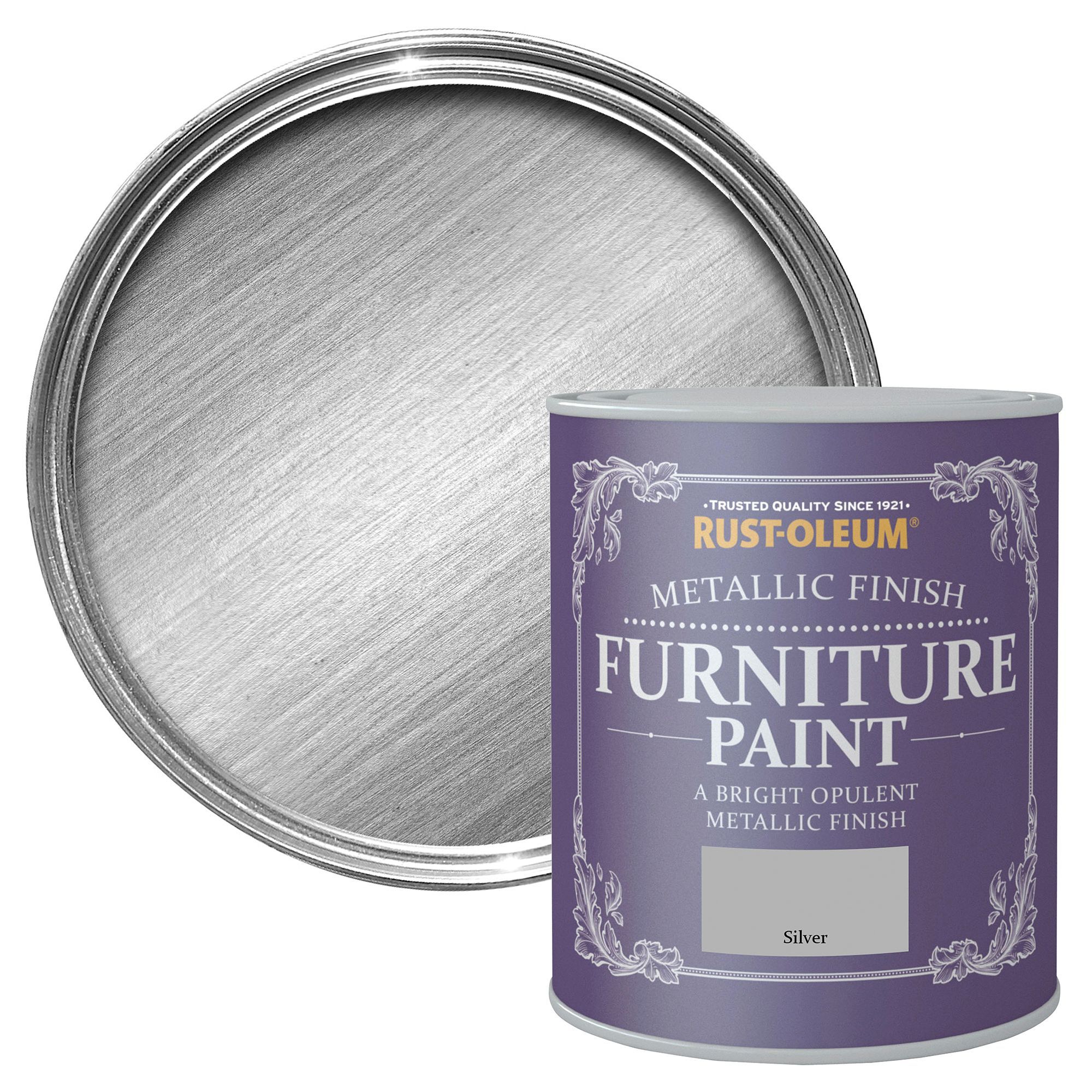 Rust Oleum Silver Metallic Metallic Furniture Paint 750ml Departments Diy At B Q
