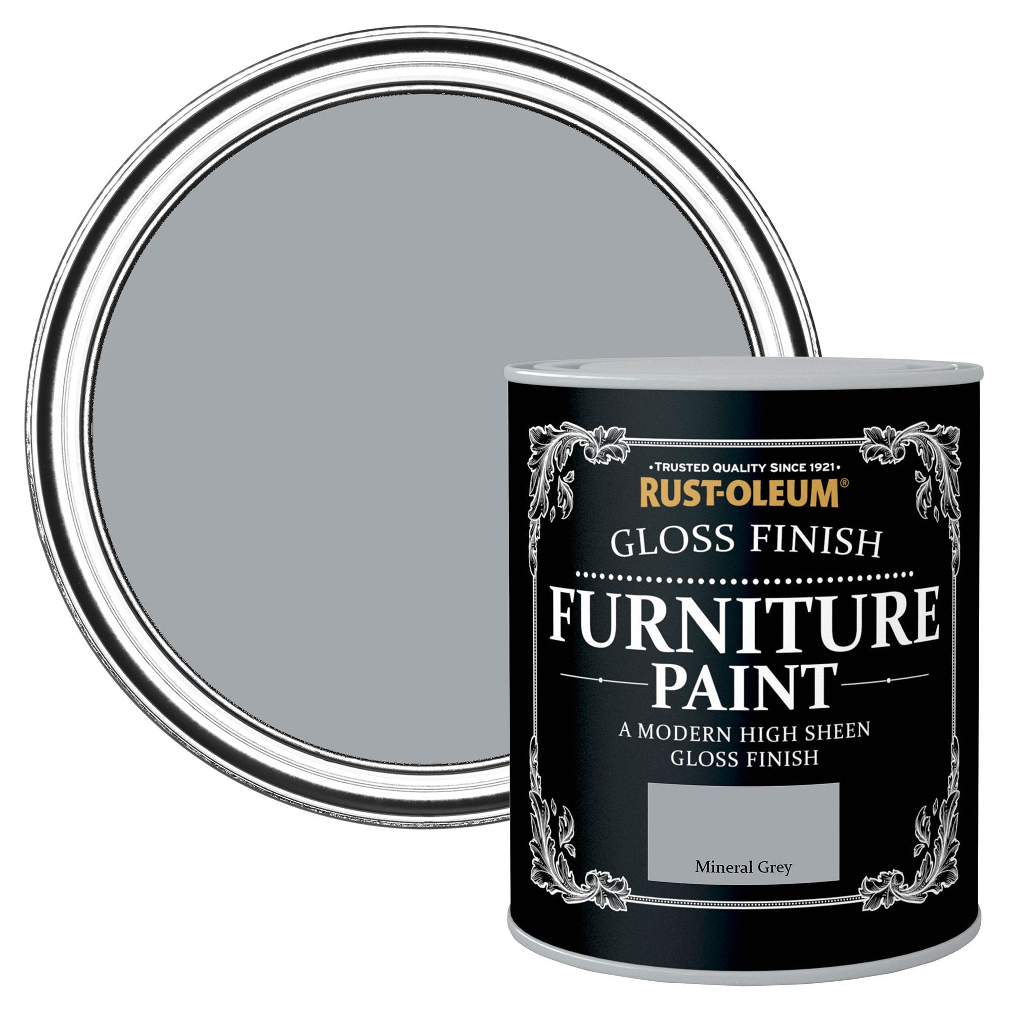 RustOleum RustOleum Mineral Grey Gloss Furniture Paint 125 ml