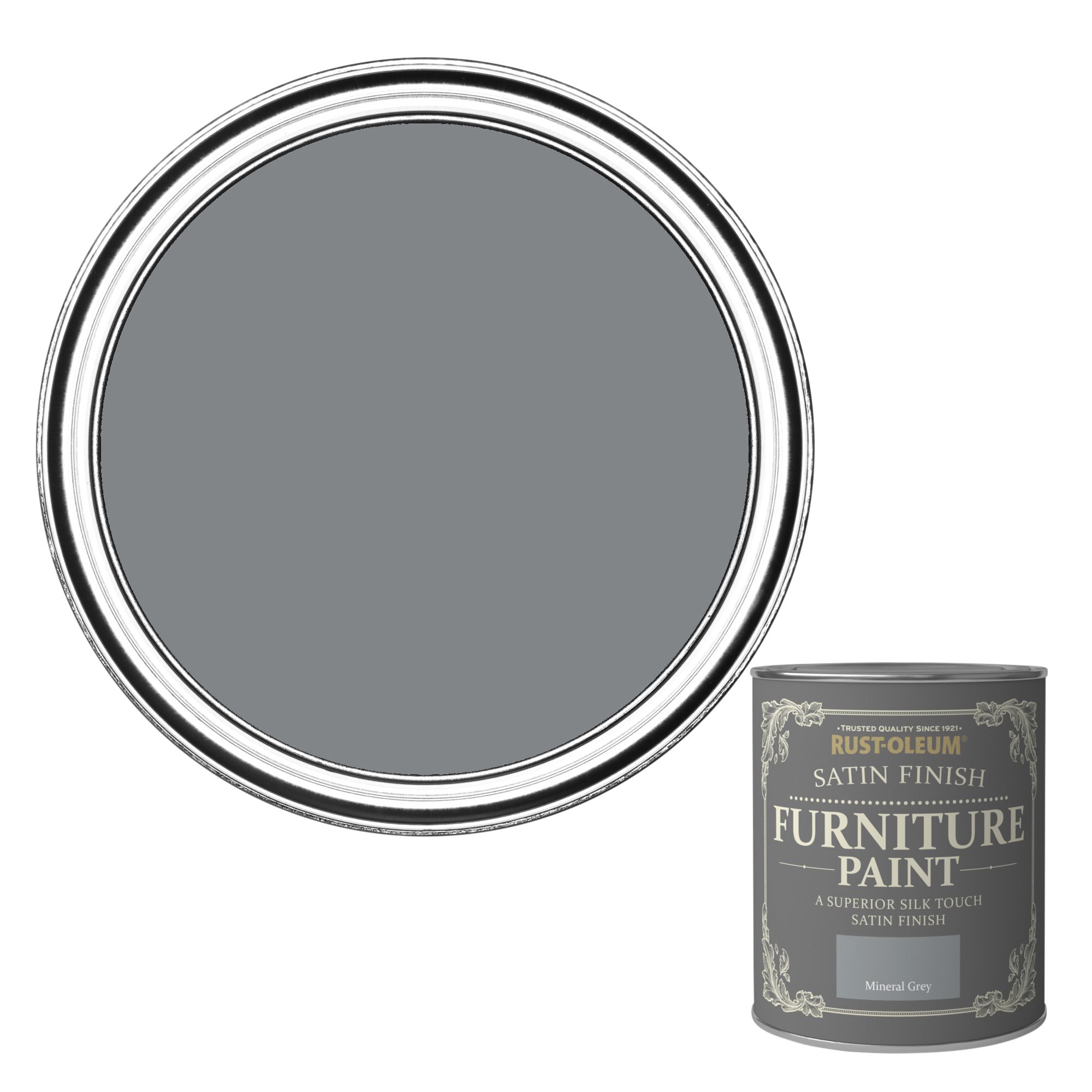RustOleum Mineral grey Satin Furniture paint, 0.13L Departments