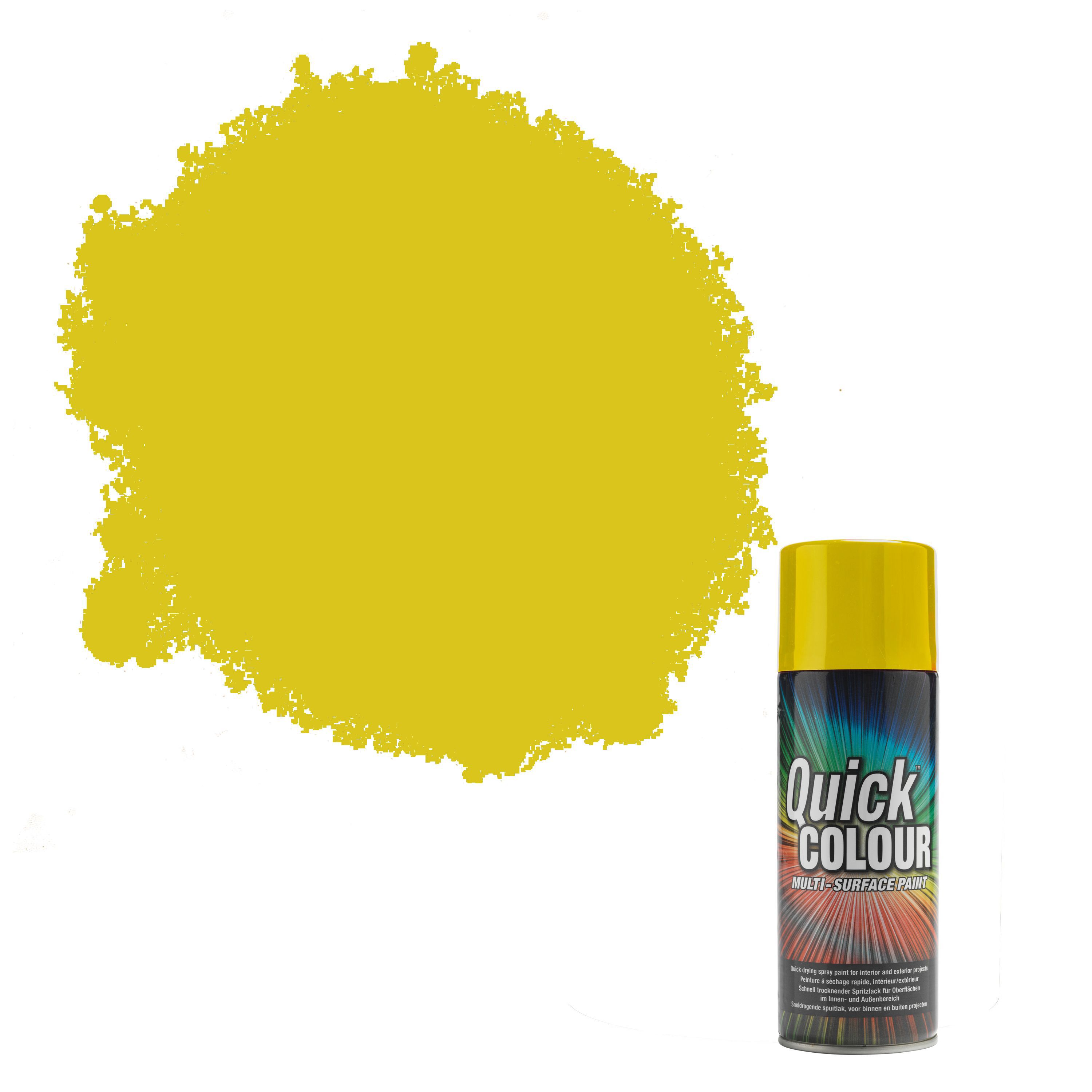 RustOleum Quick colour Yellow Gloss Multi surface spray paint 400 ml